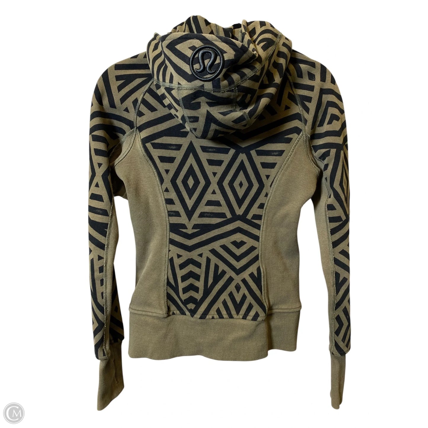 Athletic Jacket By Lululemon In Black & Green, Size: 4