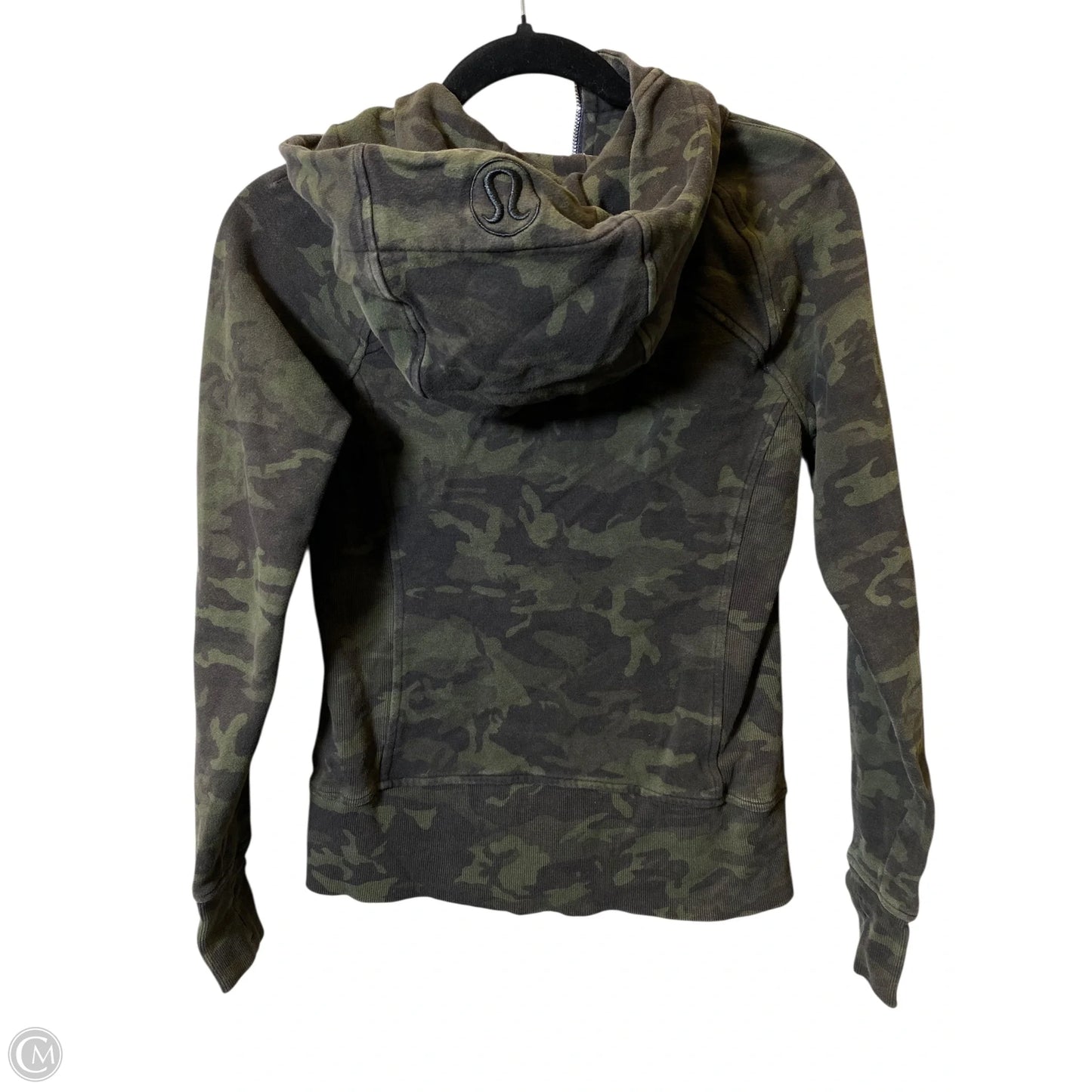 Athletic Jacket By Lululemon In Black & Green, Size: 4