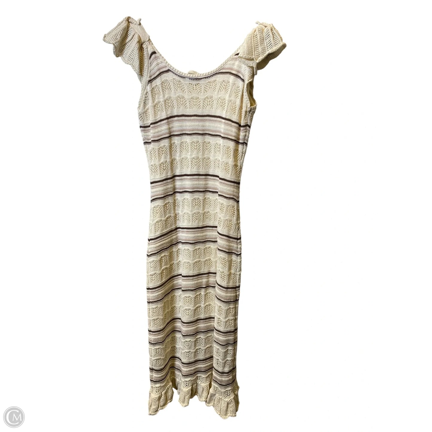 Dress Casual Maxi By Freshman In Brown & Cream, Size: L