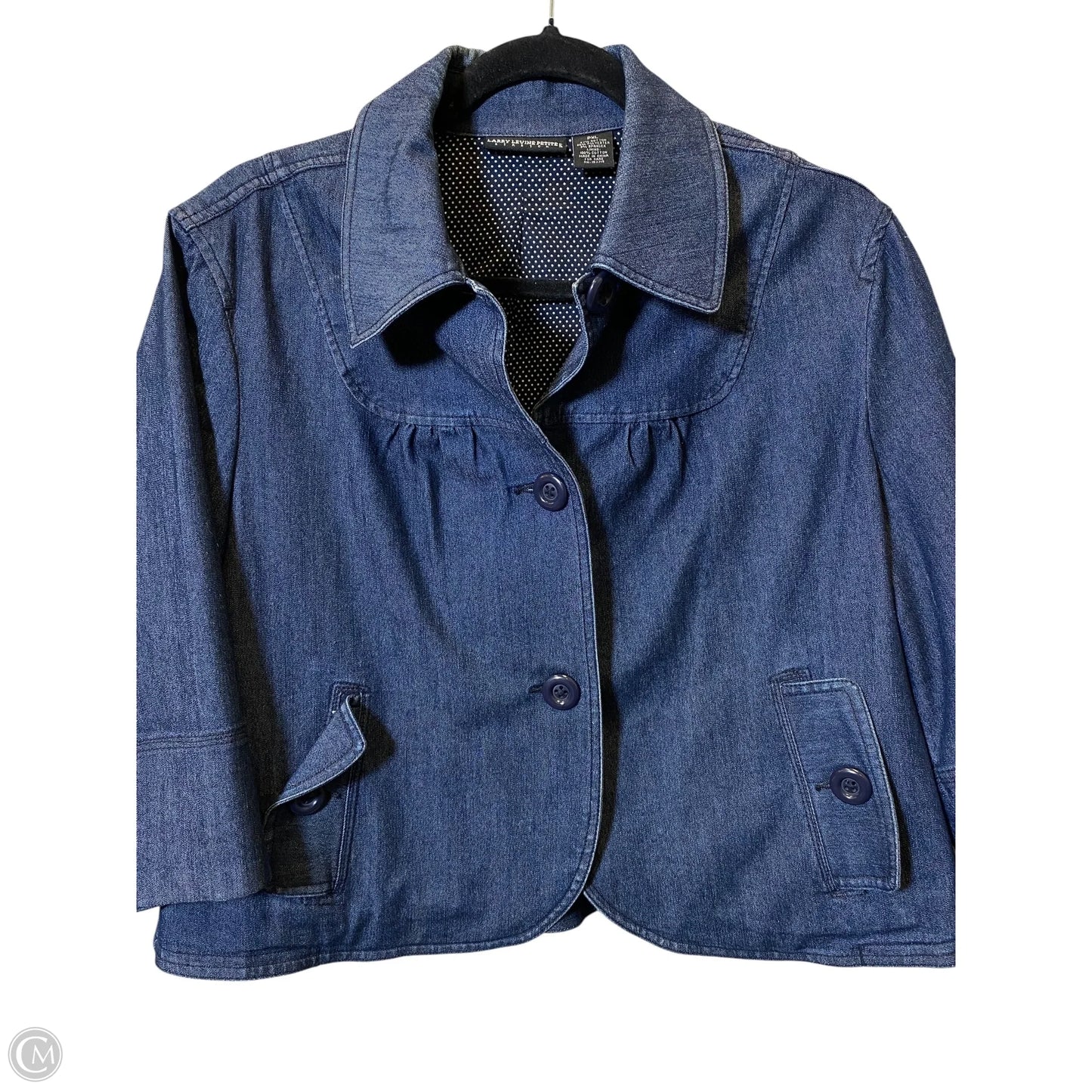 Jacket Denim By Larry Levine In Blue Denim, Size: Xl