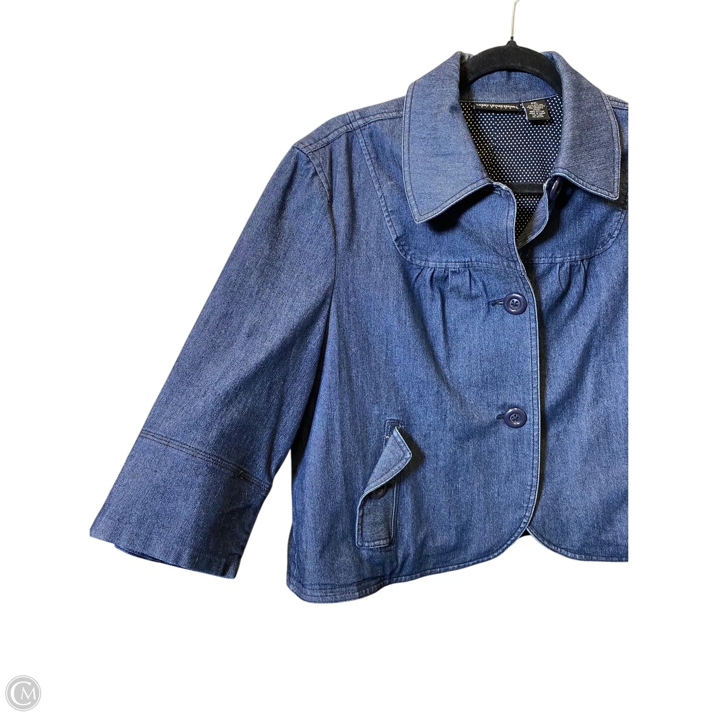 Jacket Denim By Larry Levine In Blue Denim, Size: Xl