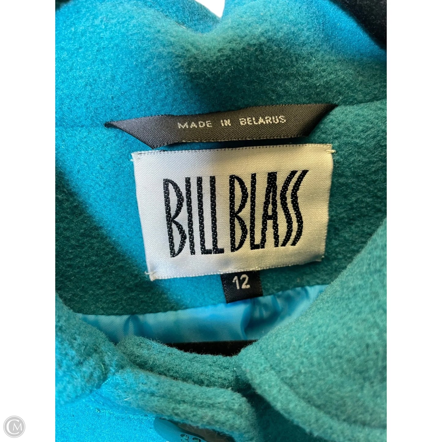 Coat Wool By Bill Blass In Blue, Size: 12