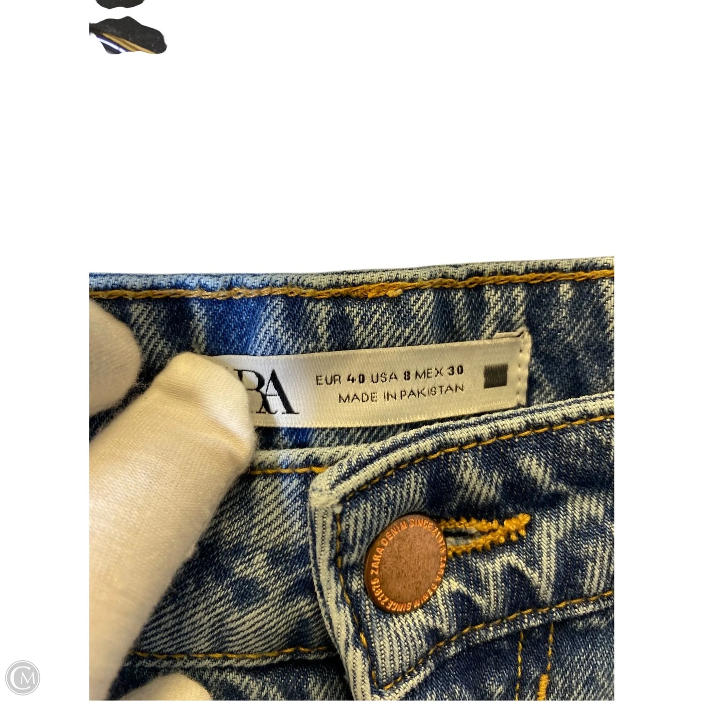Jeans Straight By Zara In Blue Denim, Size: 8