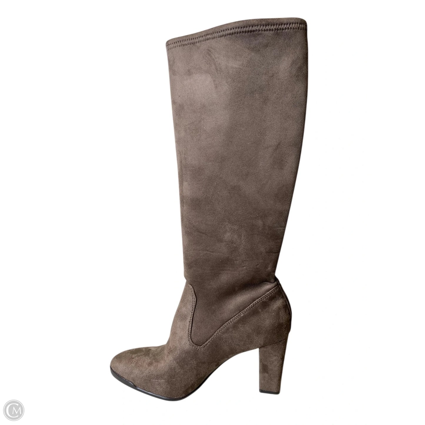 Boots Knee Heels By Clothes Mentor In Brown, Size: 7.5
