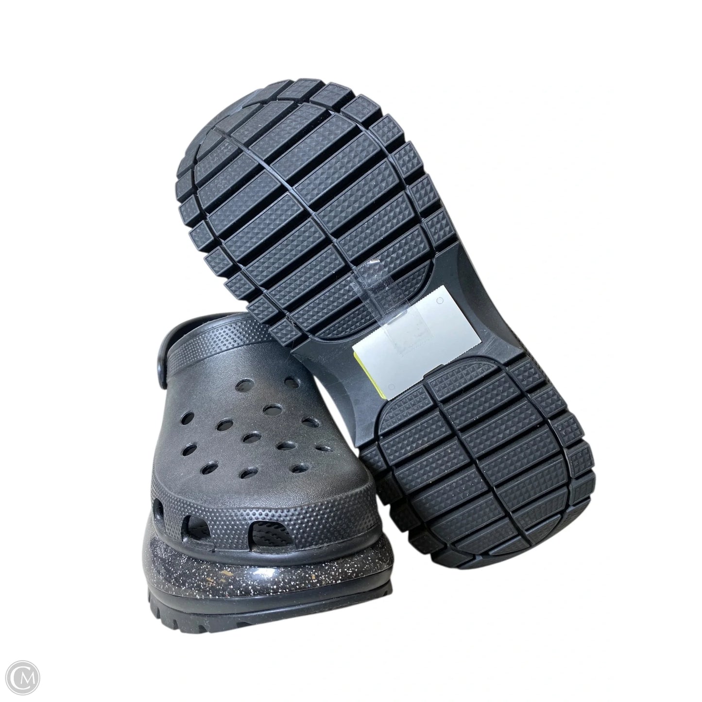 Sandals Heels Platform By Crocs In Black, Size: 11