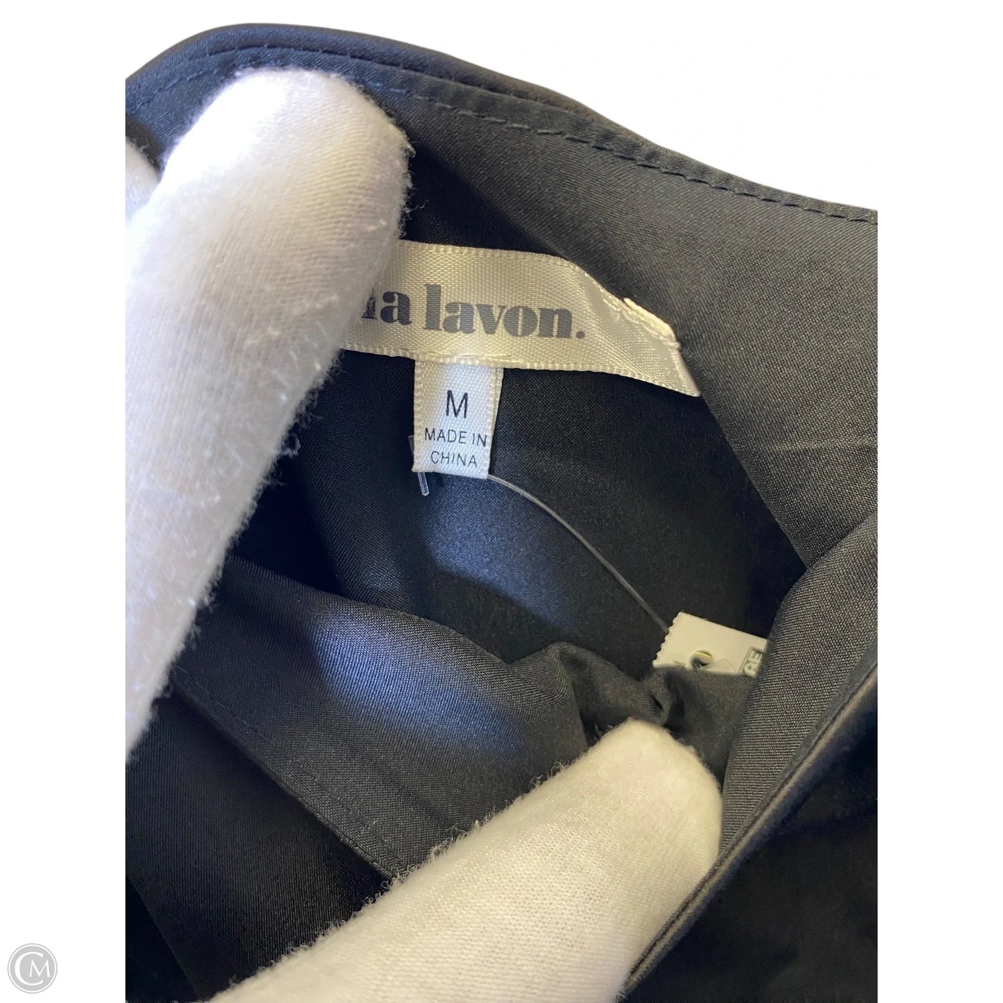 Blouse Long Sleeve By Clothes Mentor In Black & Cream, Size: M