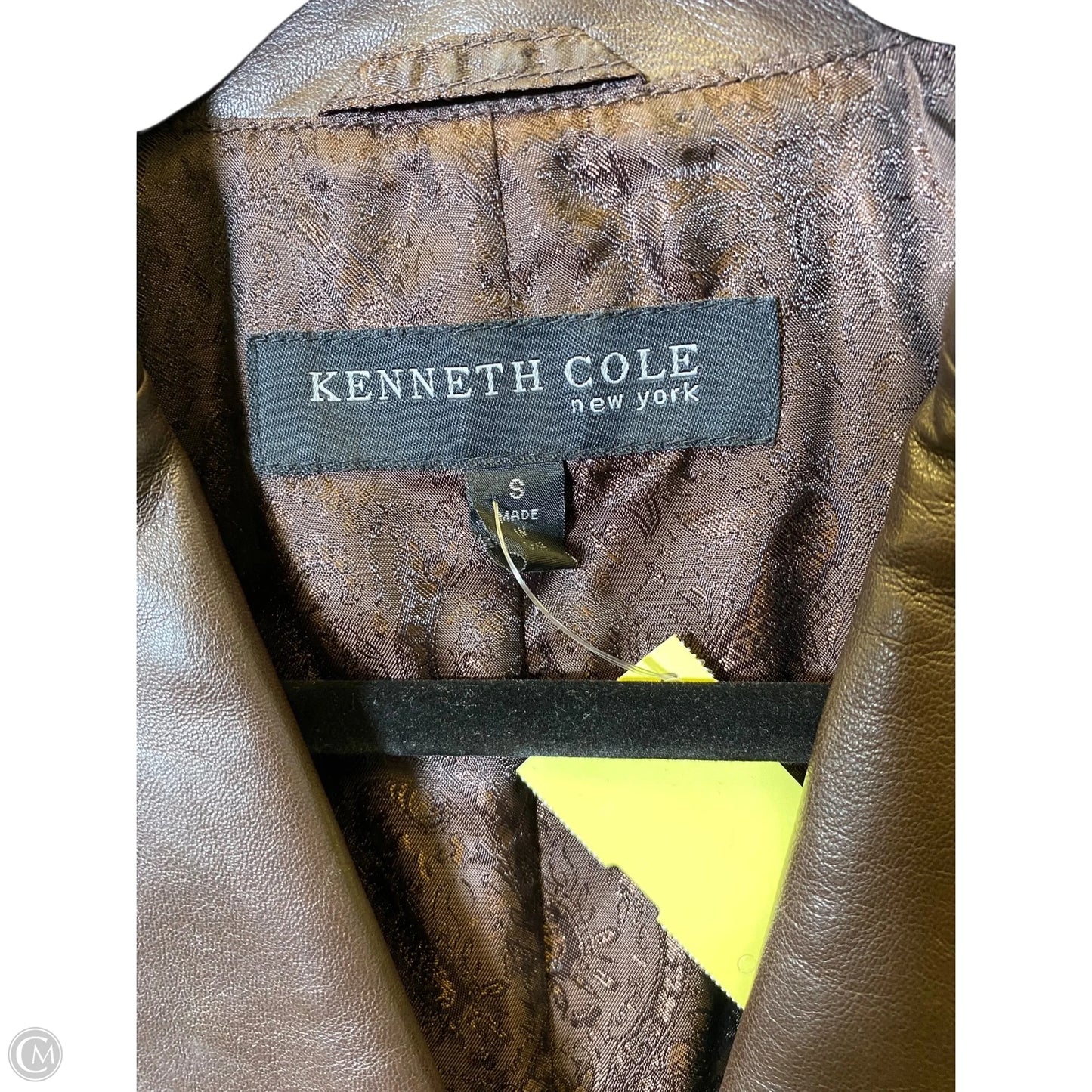 Jacket Leather By Kenneth Cole In Brown, Size: S