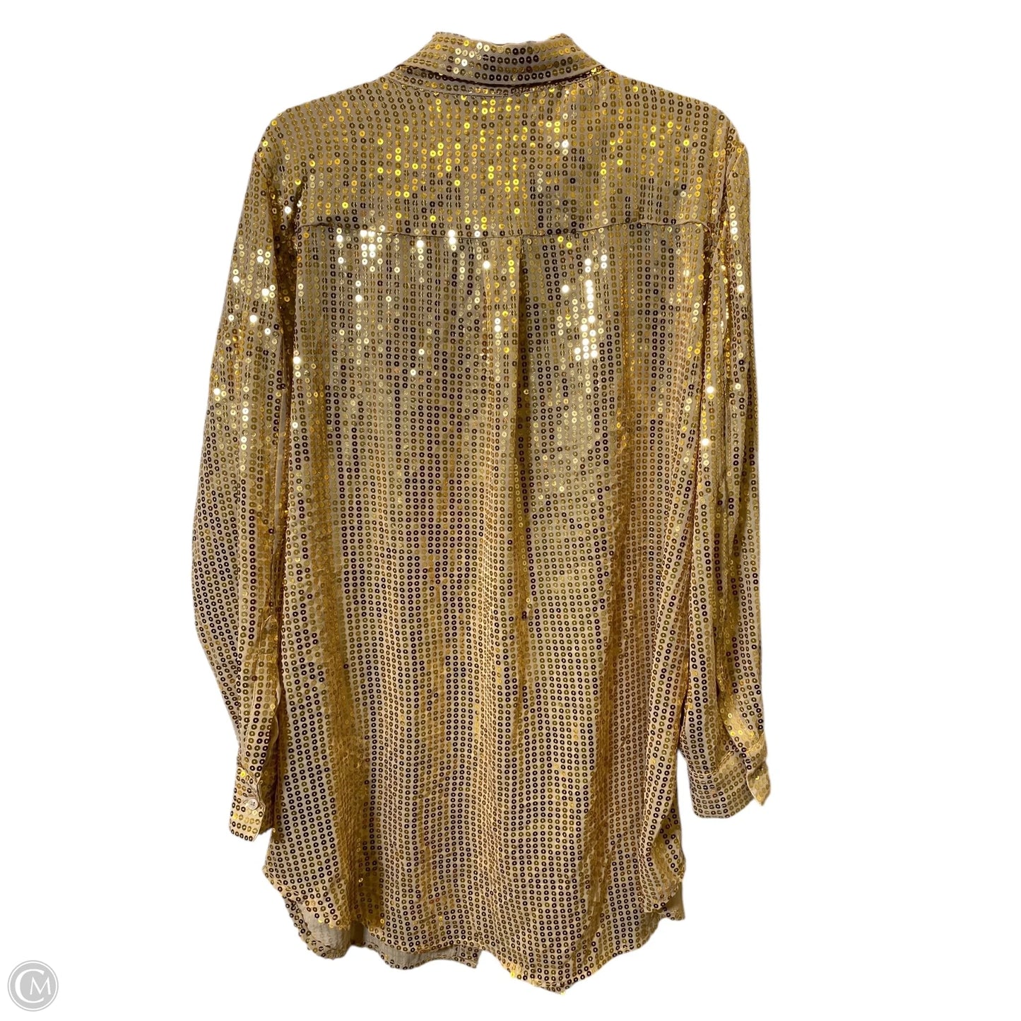 Top Long Sleeve By Dkny In Gold, Size: Xl