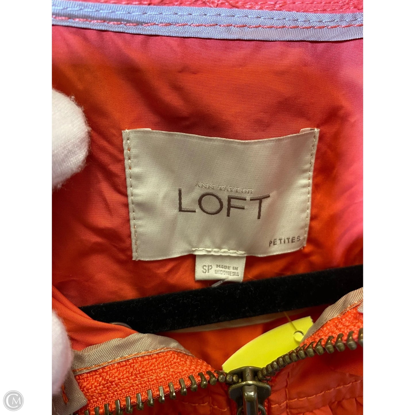 Jacket Windbreaker By Loft In Orange, Size: S