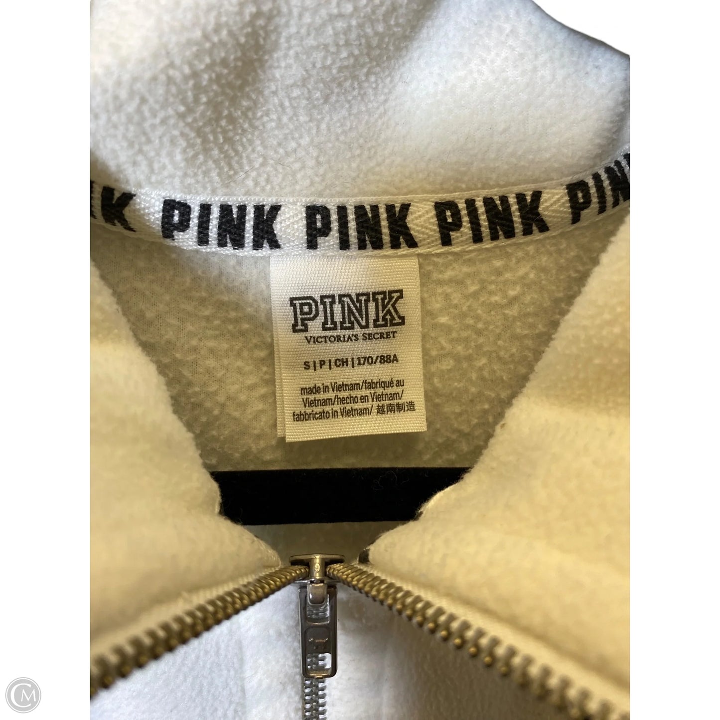 Sweatshirt Collar By Pink In Cream, Size: S