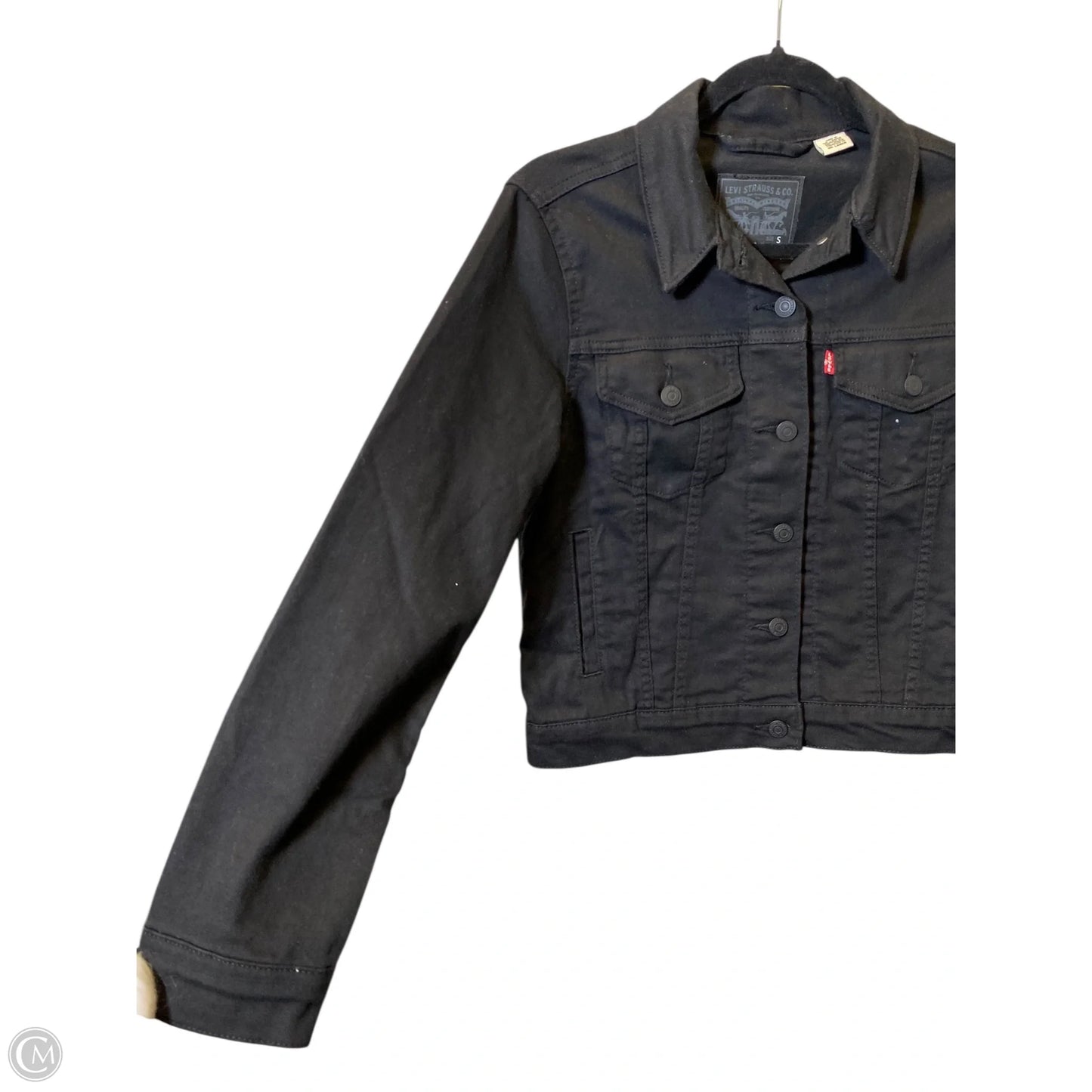 Jacket Denim By Levis In Black, Size: S
