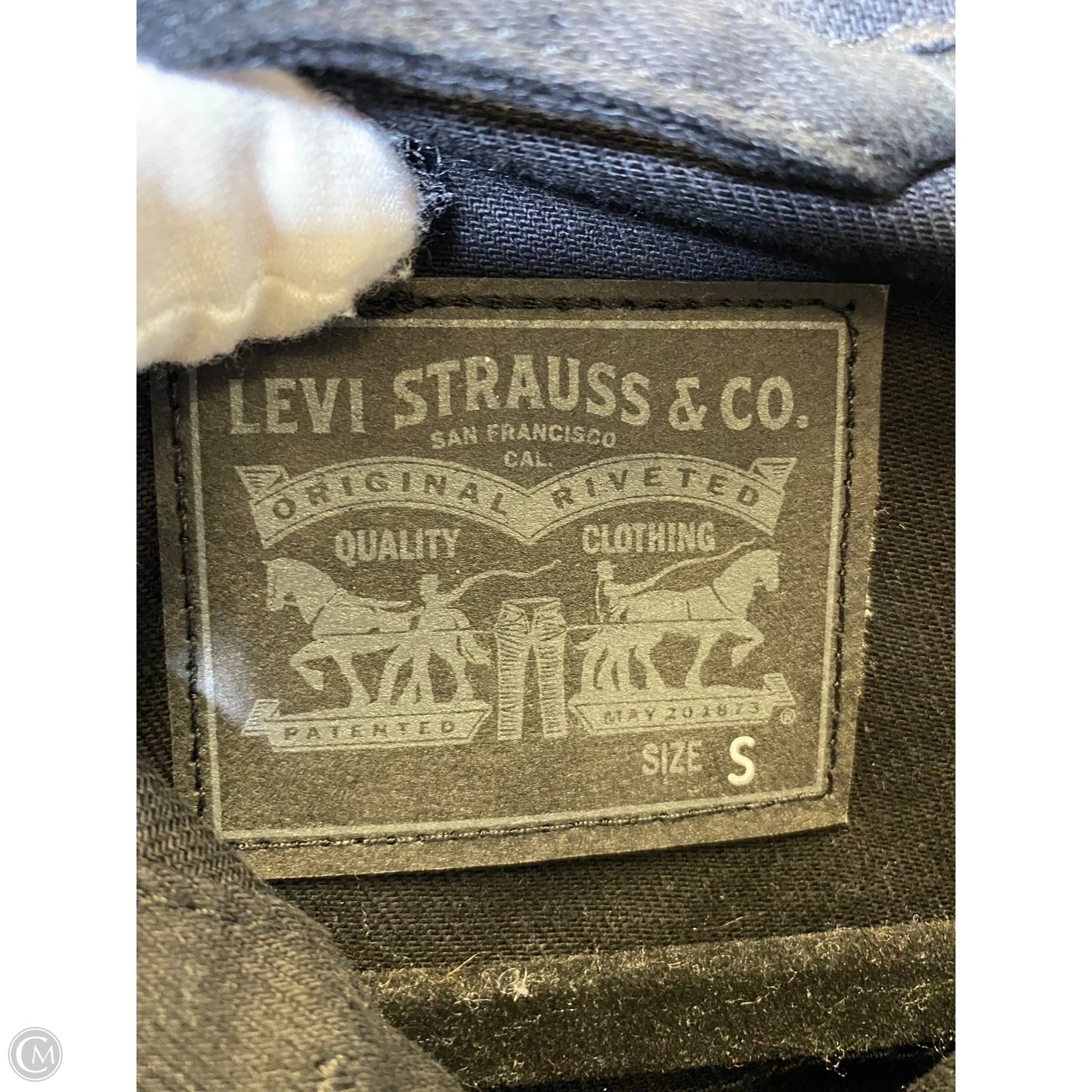 Jacket Denim By Levis In Black, Size: S