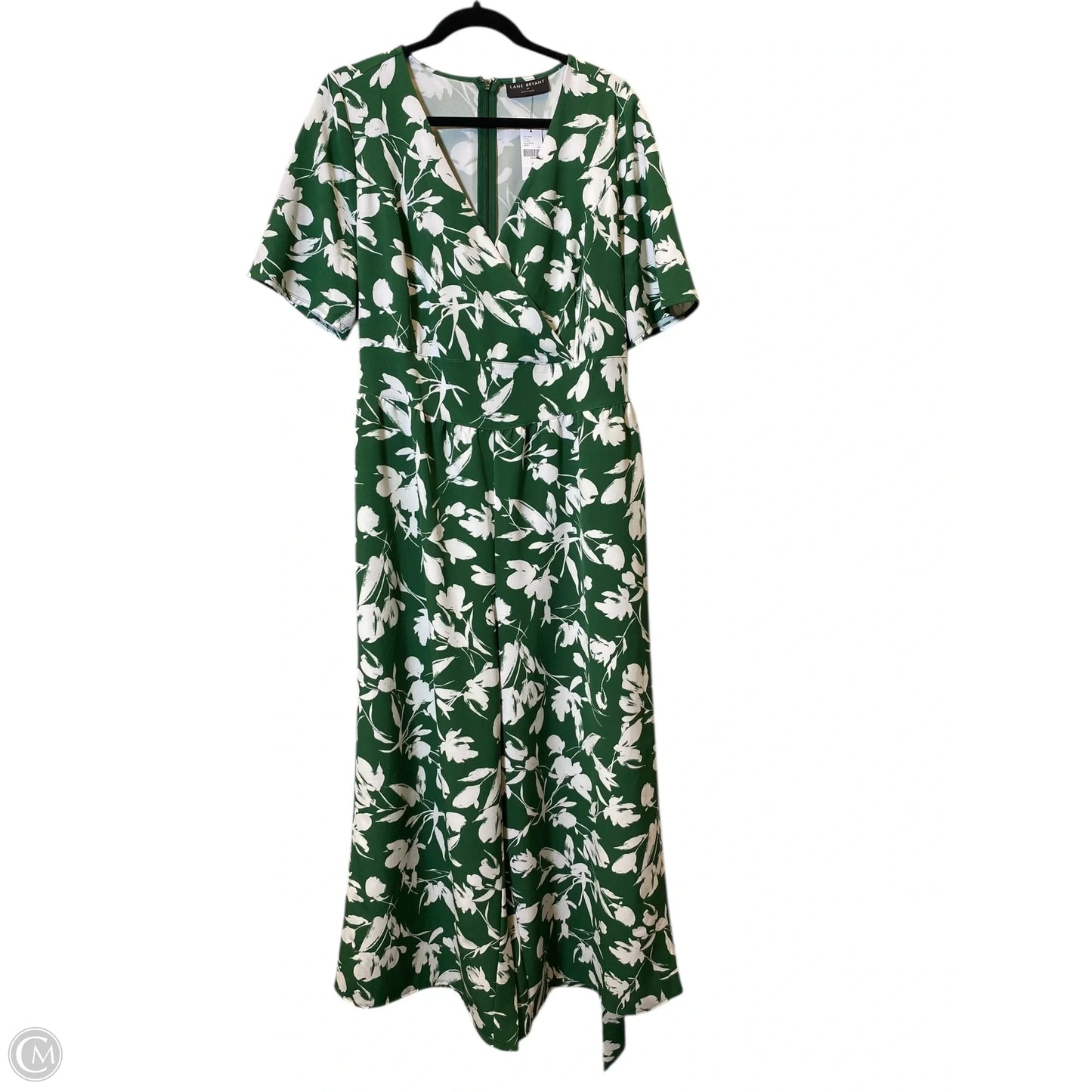Jumpsuit By Lane Bryant In Green & White, Size: 2x