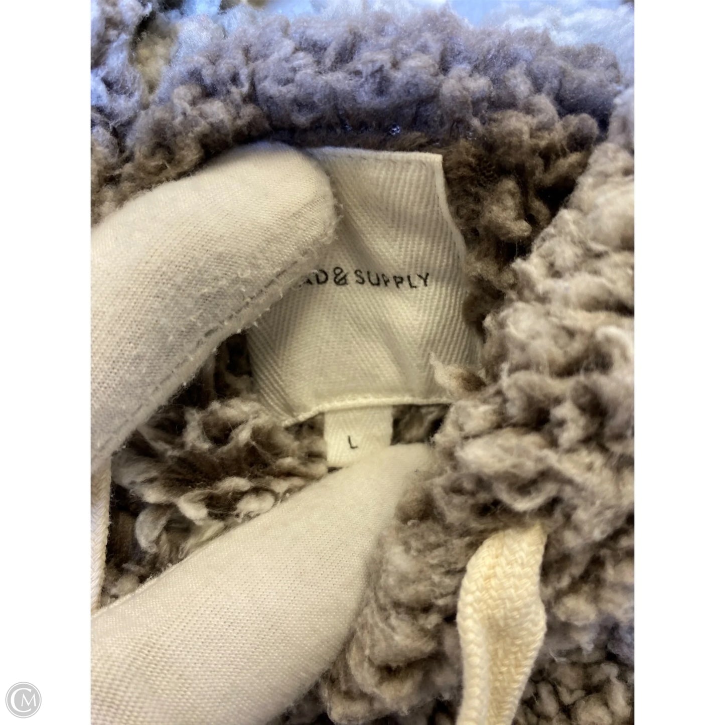 Sweatshirt Hoodie By Thread And Supply In Brown & White, Size: L