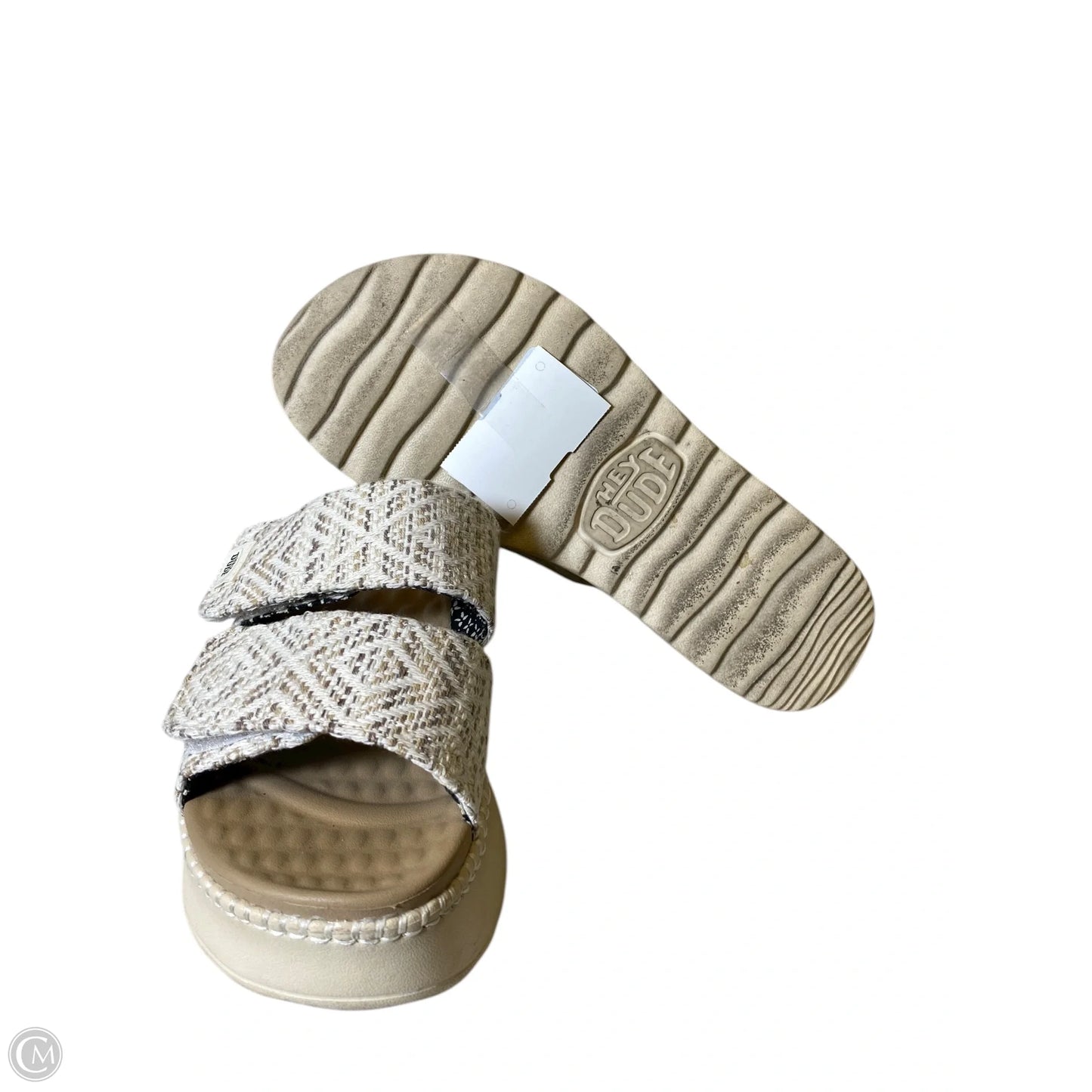 Sandals Heels Platform By Hey Dude In Beige, Size: 7