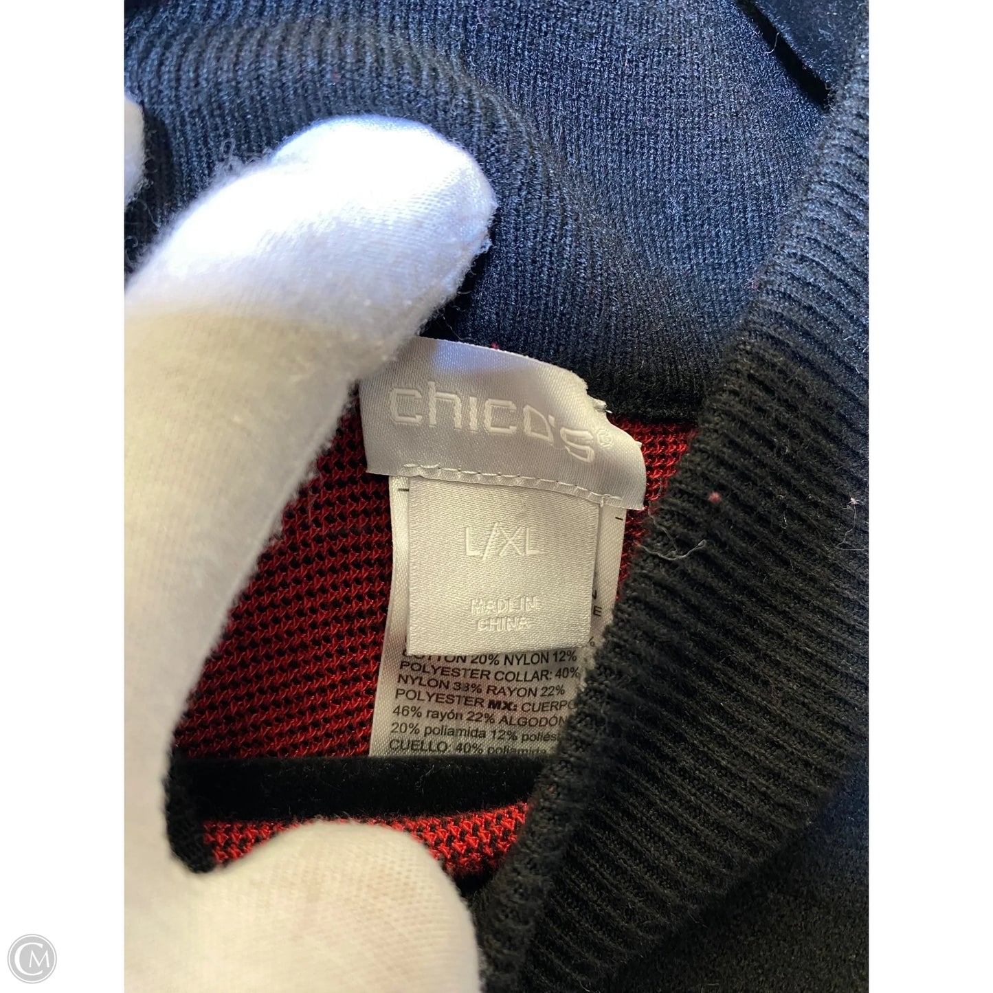 Shawl By Chicos In Black & Red, Size: L