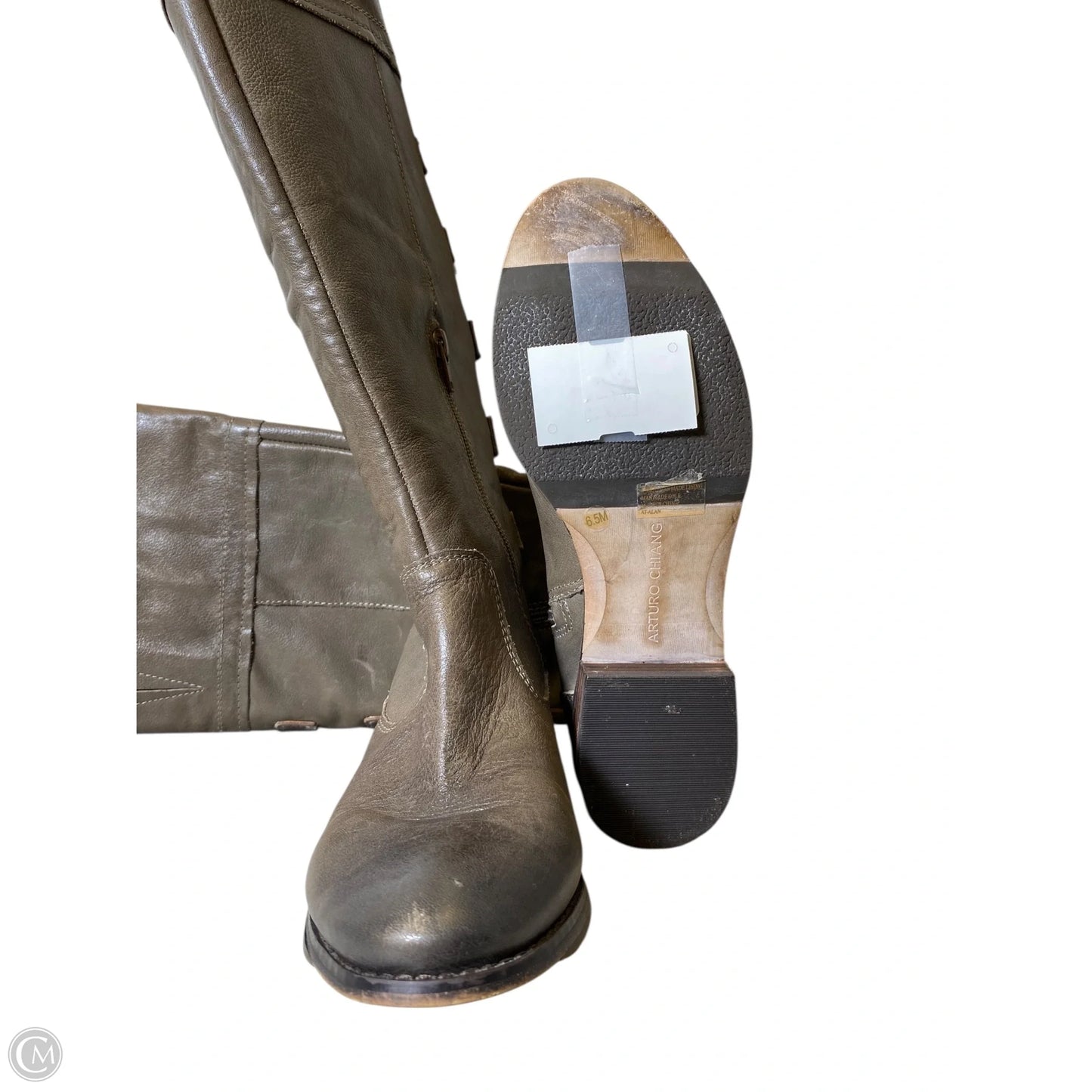 Boots Knee Flats By Arturo Chiang In Taupe, Size: 6.5