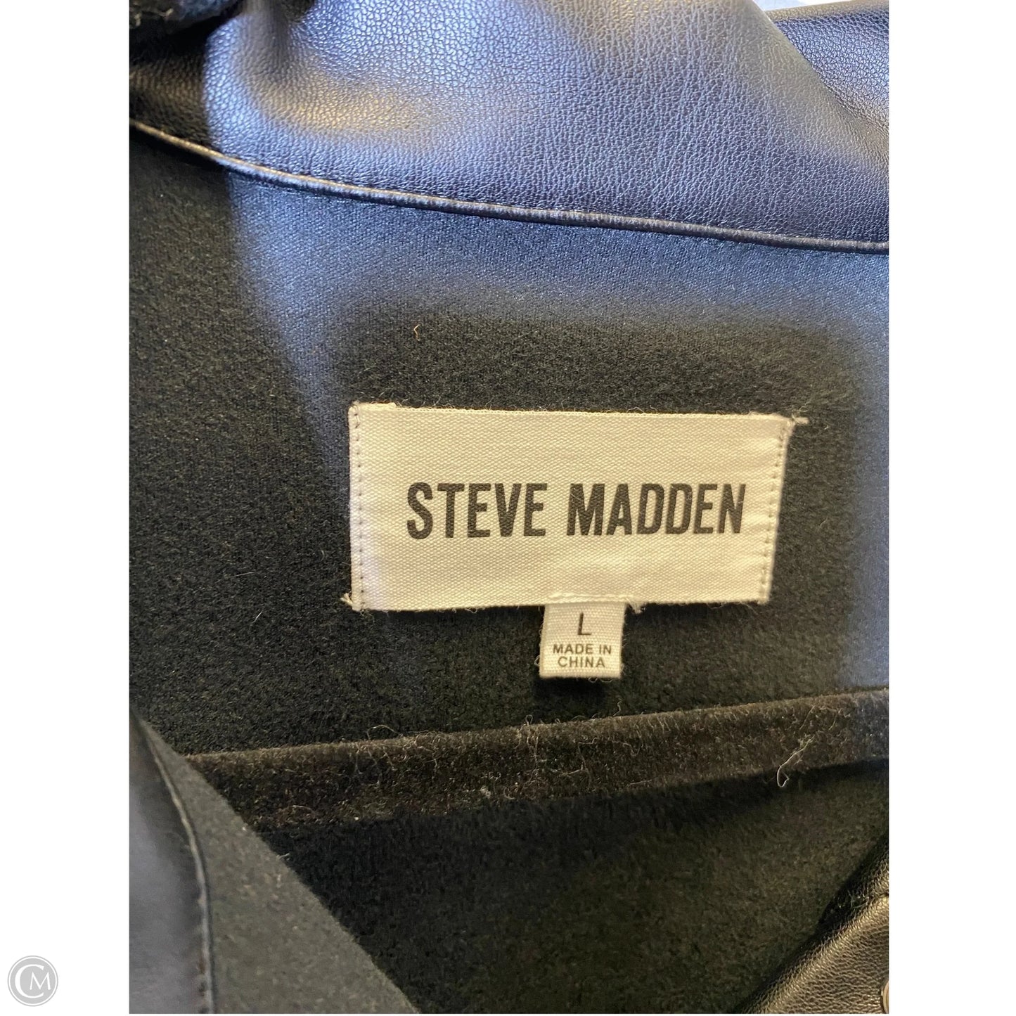 Jacket Leather By Steve Madden In Black, Size: L