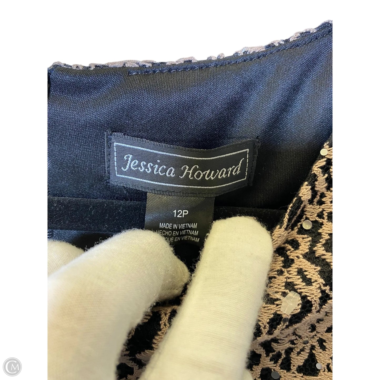 Dress Casual Short By Jessica Howard In Blue & Tan, Size: L