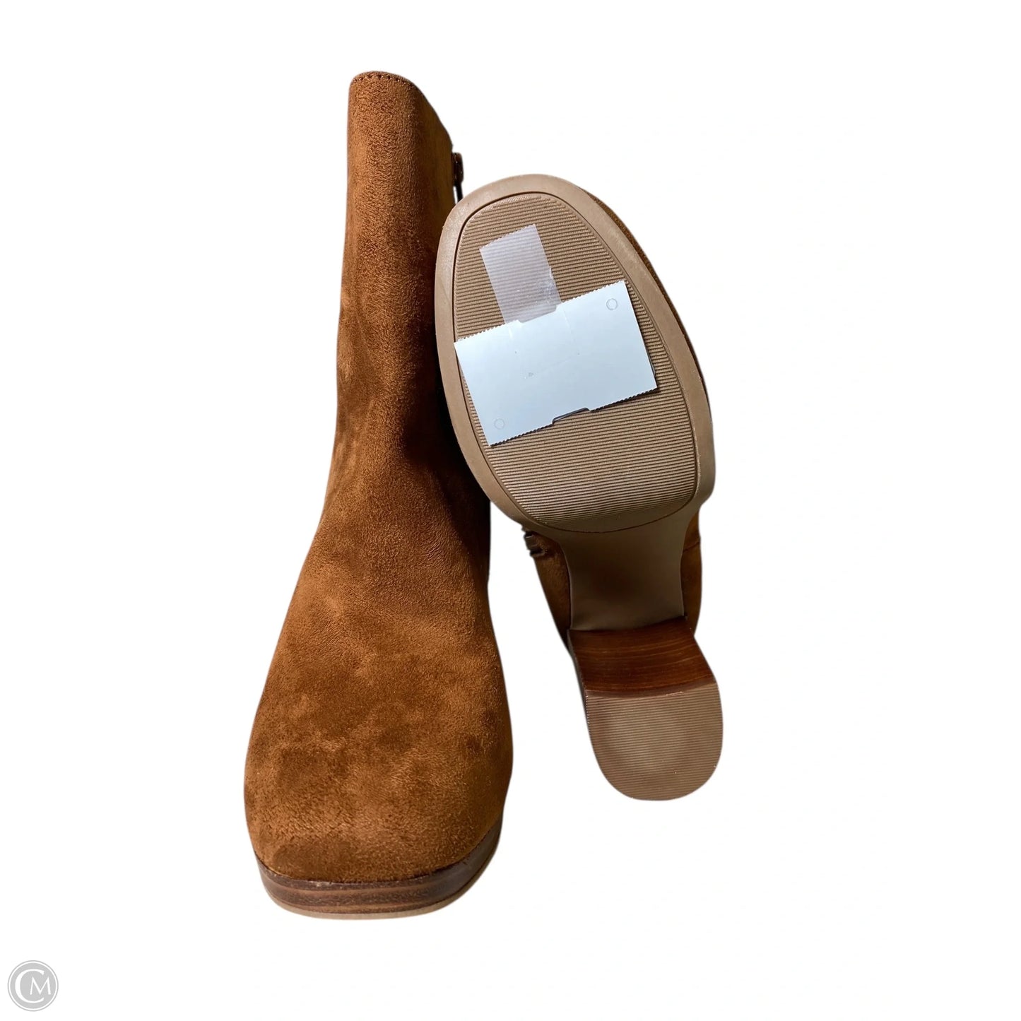 Boots Ankle Heels By Clothes Mentor In Brown, Size: 7.5