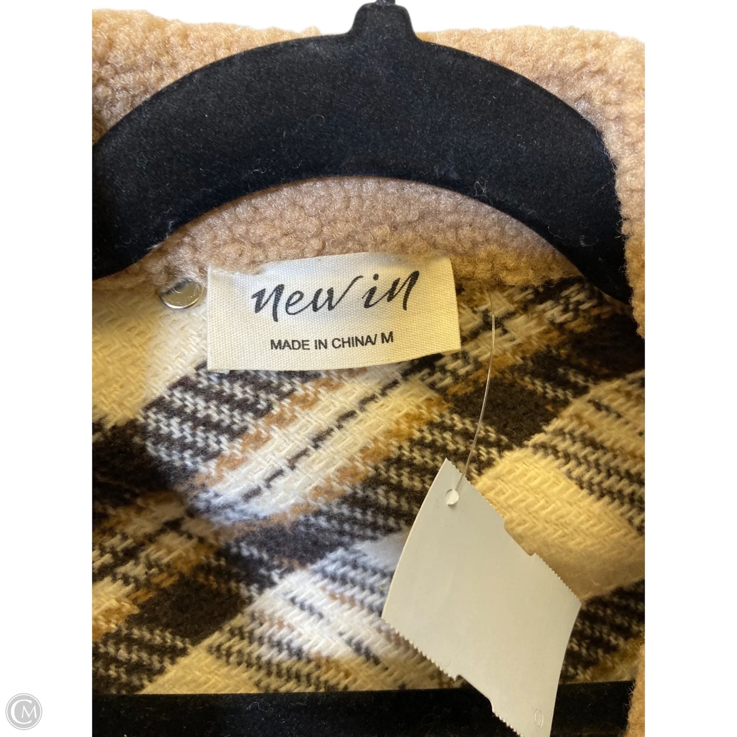 Jacket Faux Fur & Sherpa By New In In Brown & Cream, Size: M