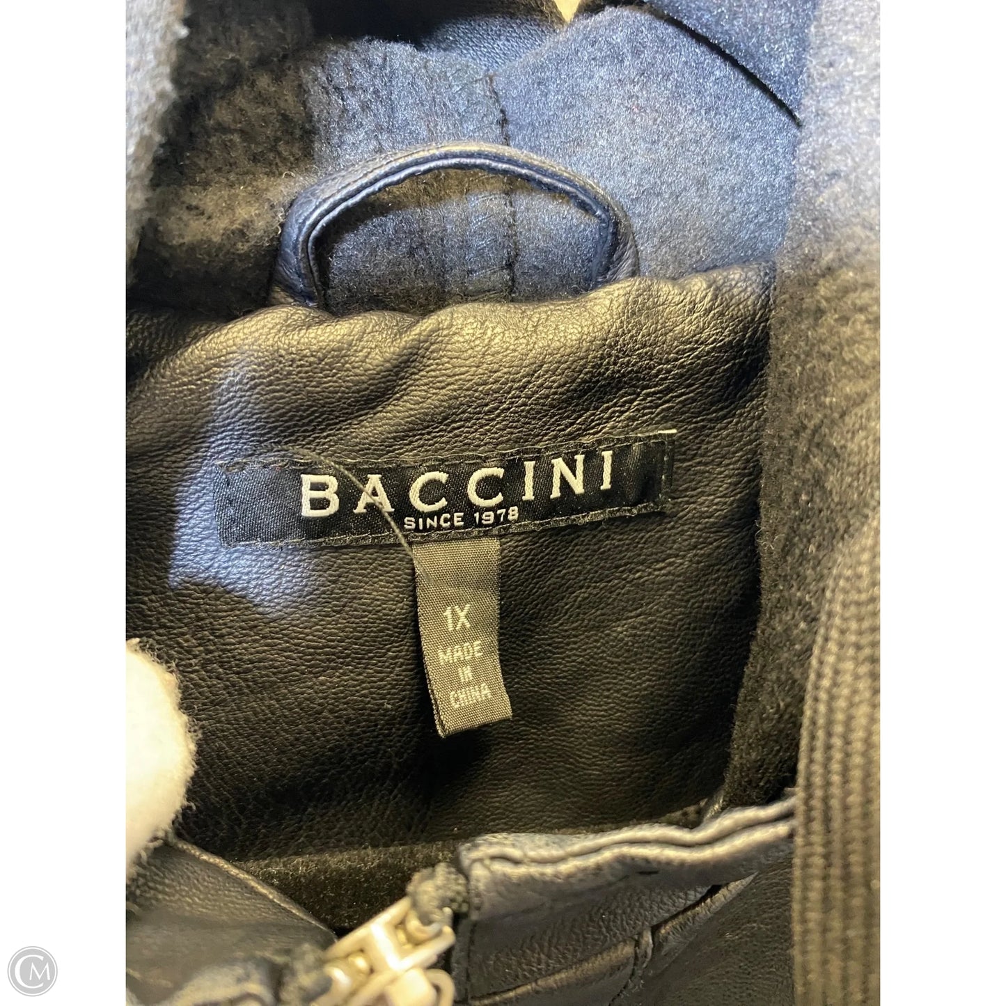 Jacket Leather By Baccini In Black, Size: 1x