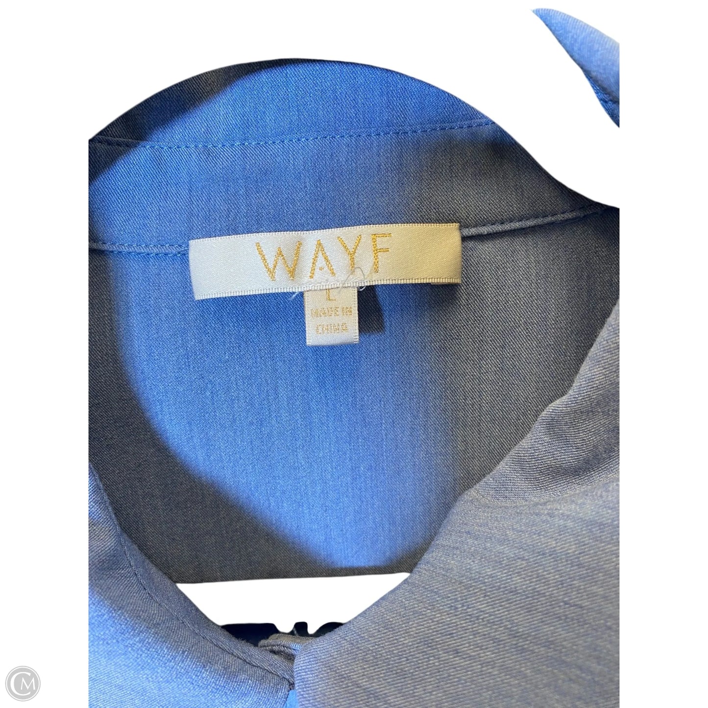 Top Long Sleeve By Wayf In Blue Denim, Size: L