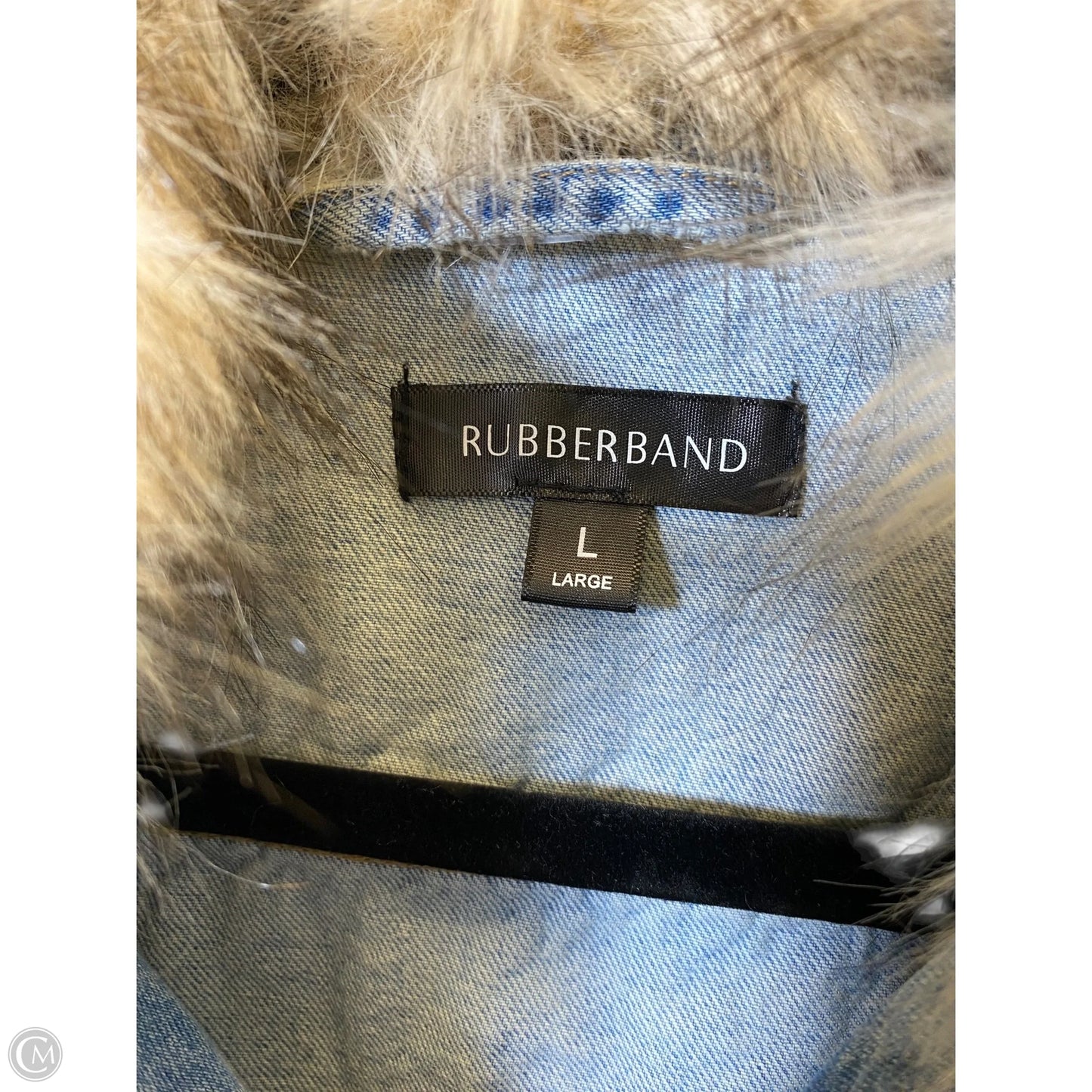 Jacket Denim By Clothes Mentor In Blue Denim, Size: L