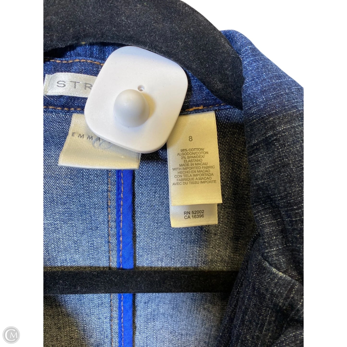 Jacket Denim By Emma James In Blue Denim, Size: 8