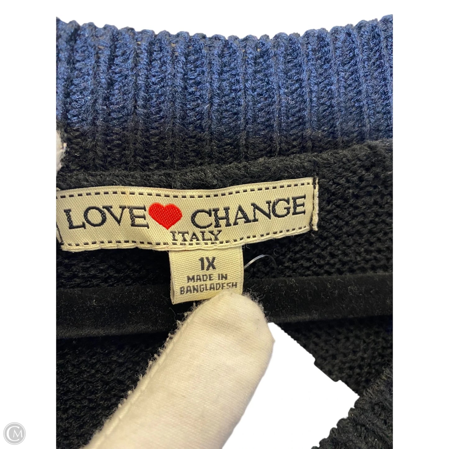 Sweater By Clothes Mentor In Black & White, Size: 1x