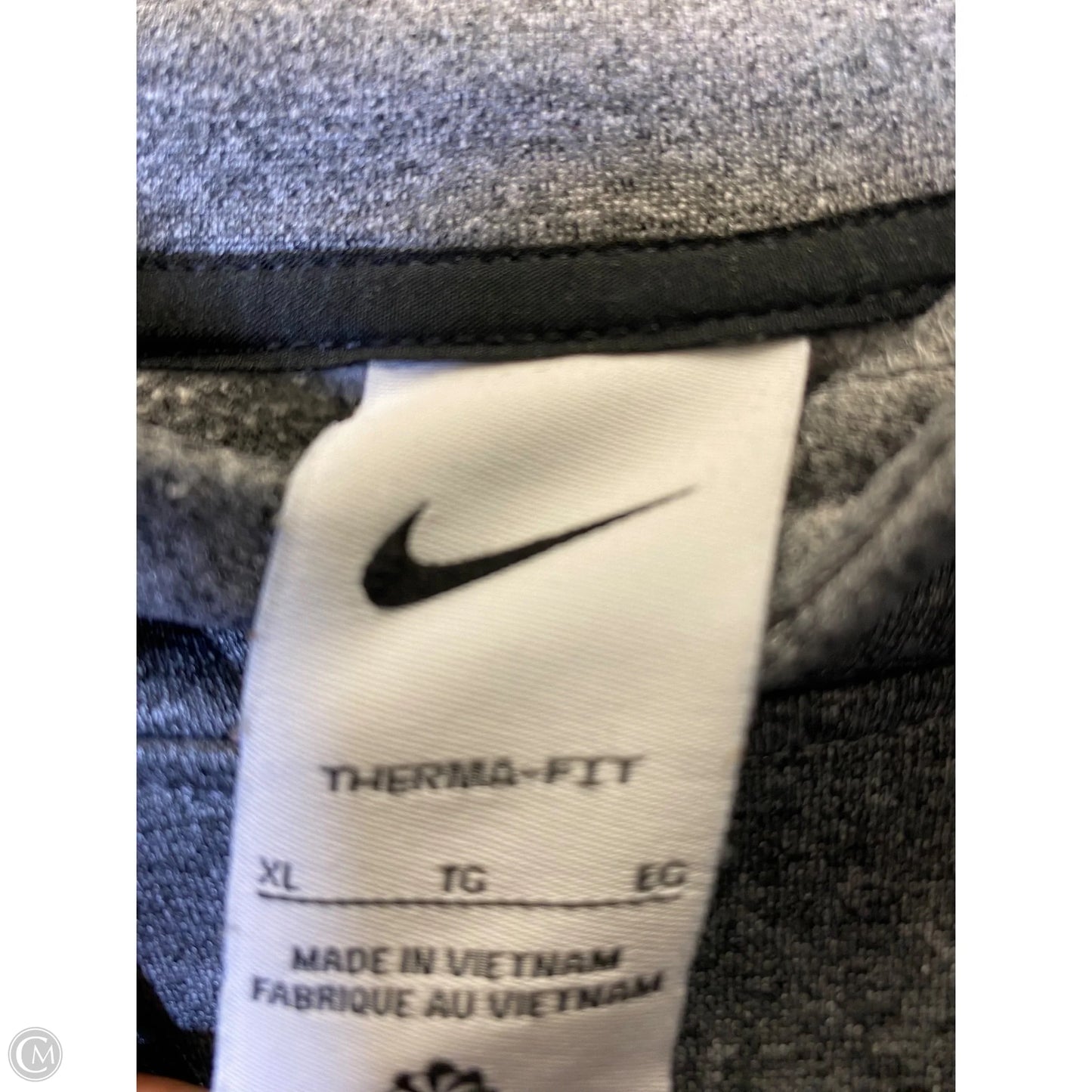 Athletic Sweatshirt Hoodie By Nike In Grey, Size: Xl