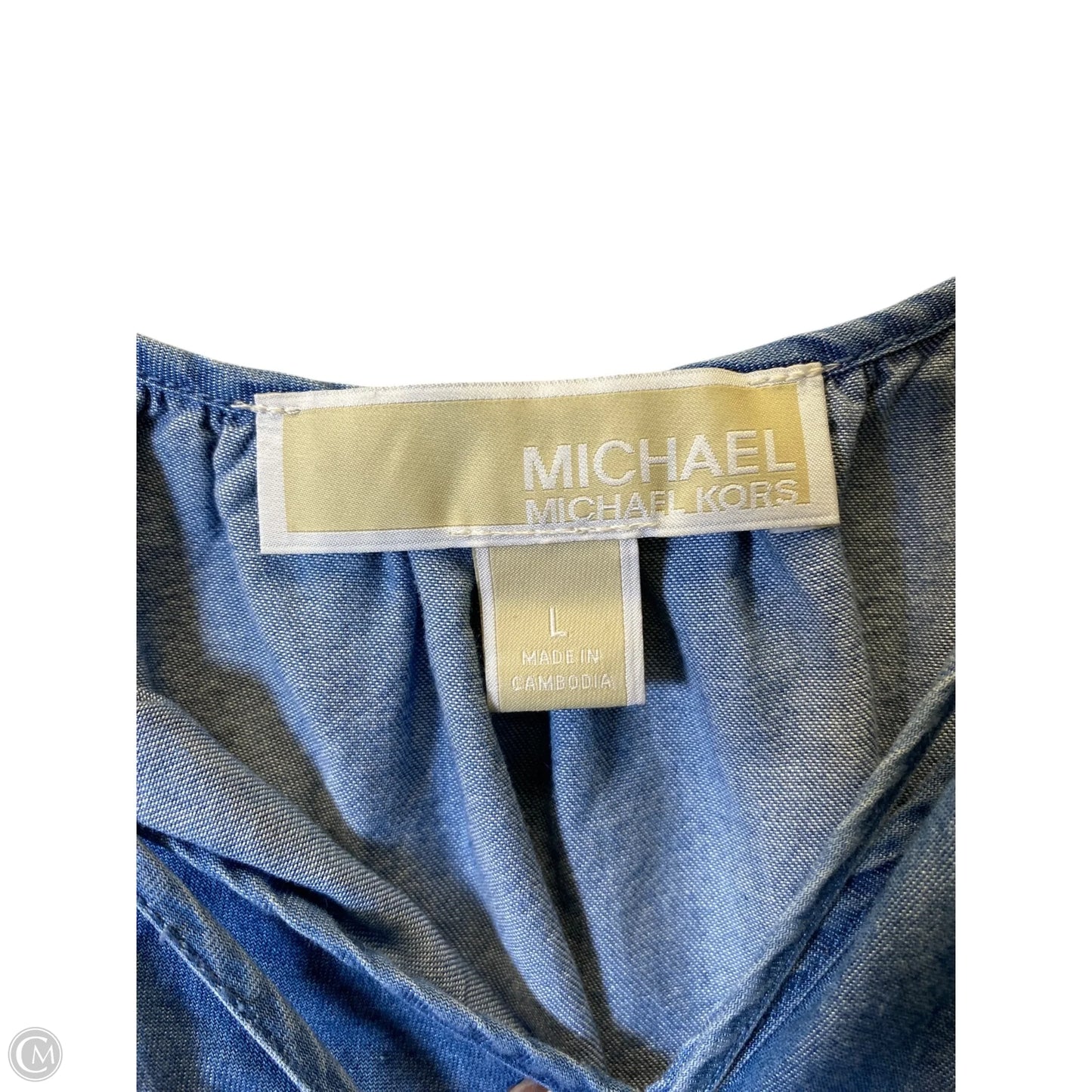 Dress Casual Maxi By Michael By Michael Kors In Blue Denim, Size: L