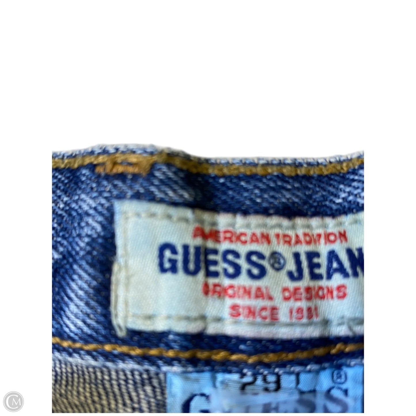 Jeans Straight By Guess In Blue Denim, Size: 8