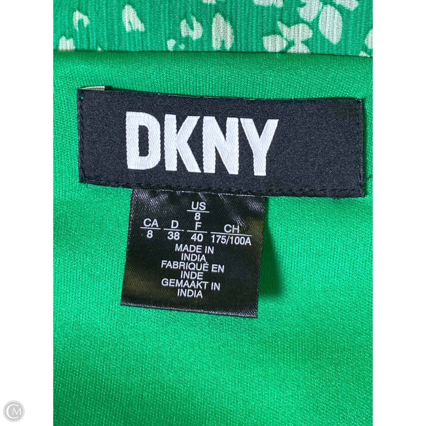 Dress Casual Midi By Dkny In Green & White, Size: M