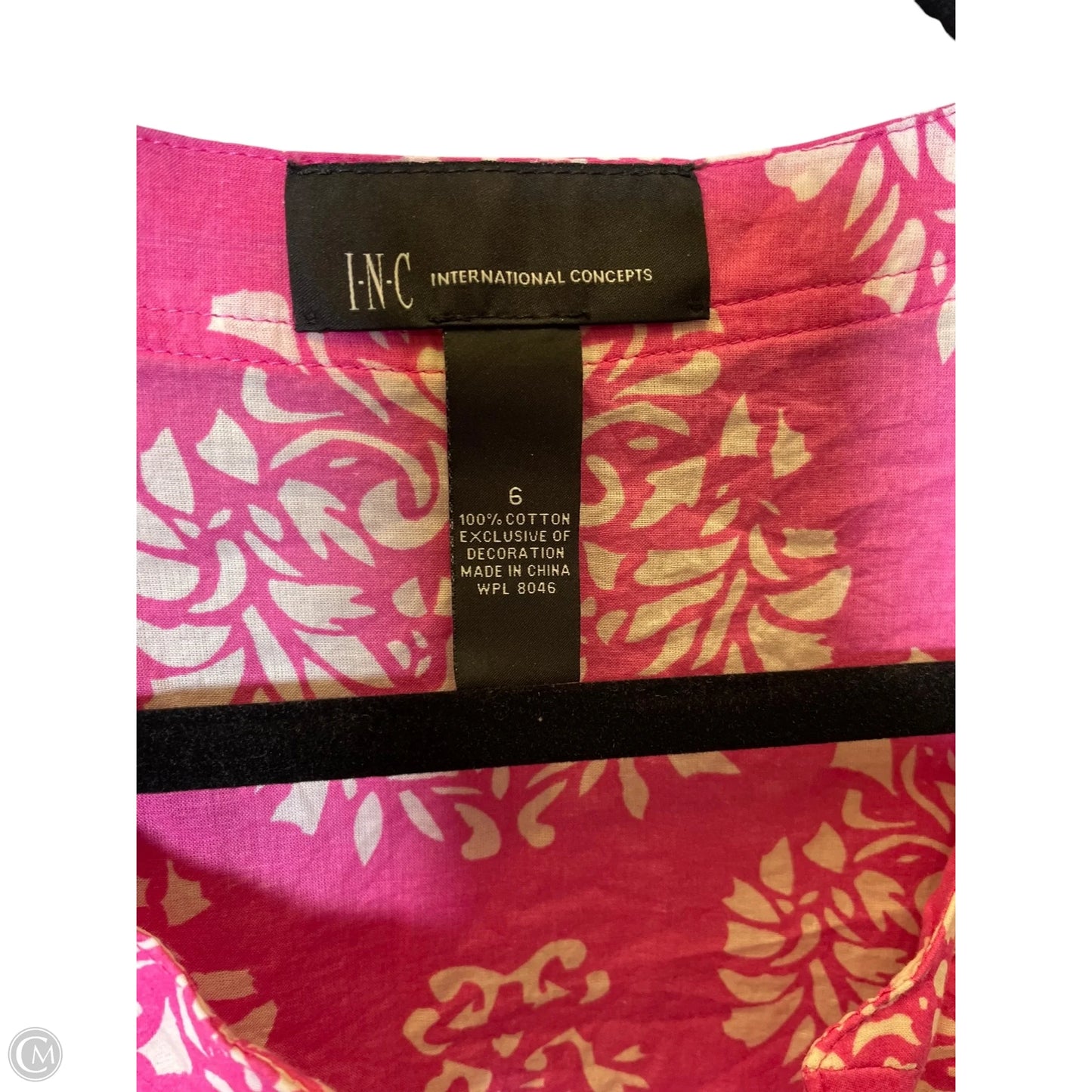 Tunic 3/4 Sleeve By International Concepts In Pink & White, Size: 6