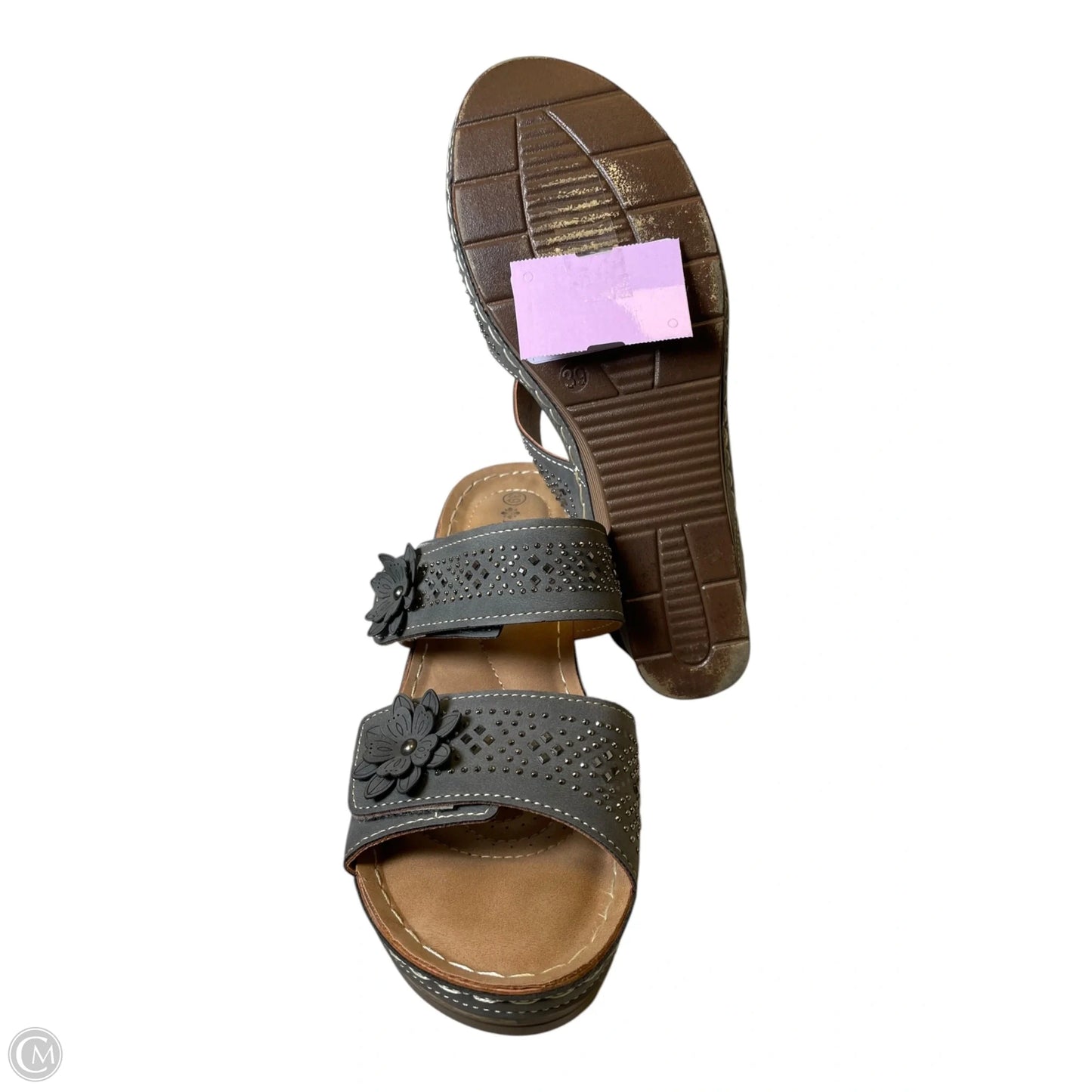Shoes Heels Wedge By Clothes Mentor In Grey, Size: 8.5