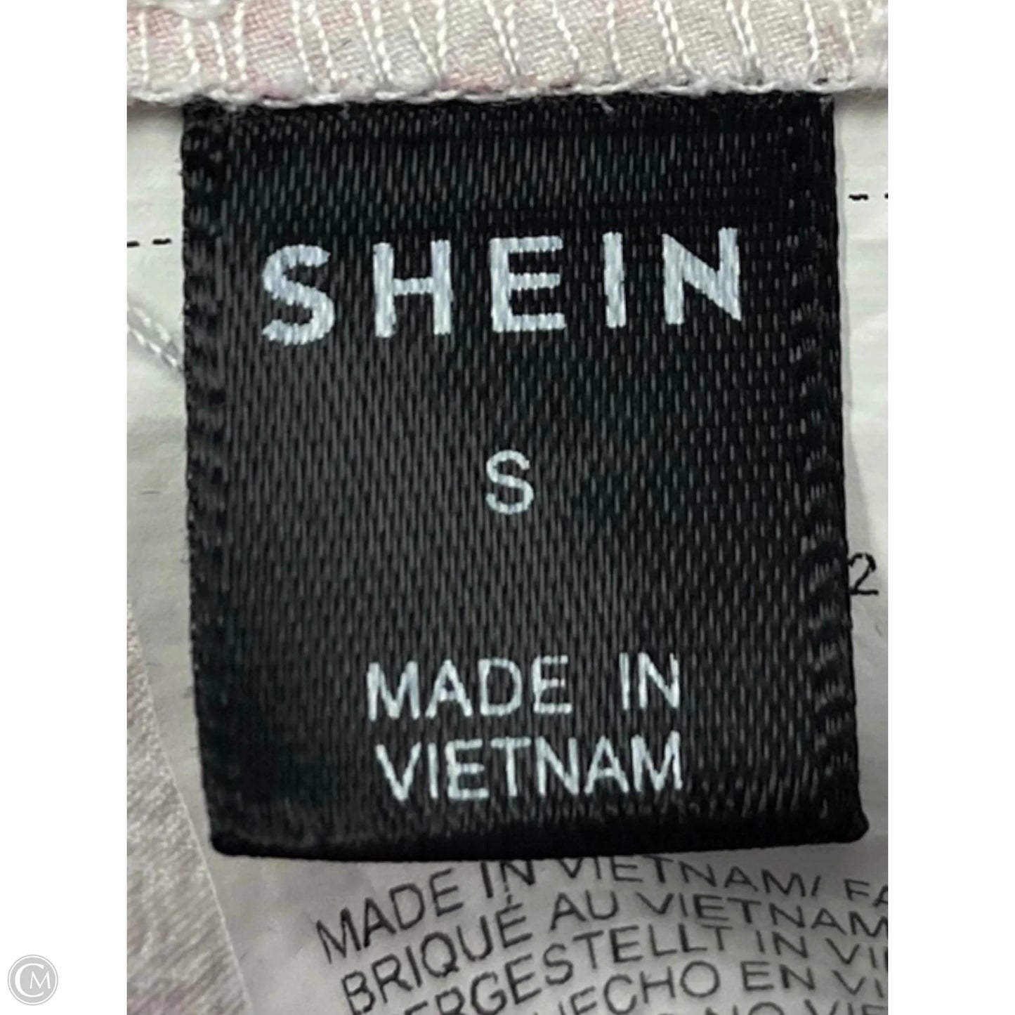 Top Short Sleeve By Shein In Pink & White, Size: S