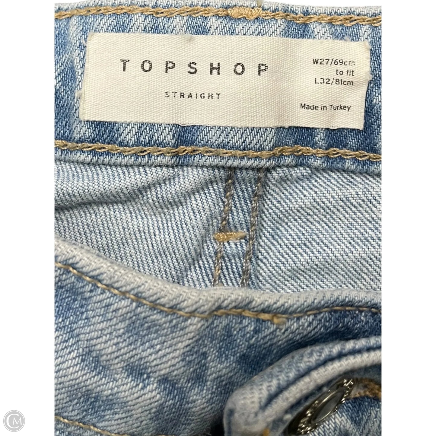 Jeans Straight By Topshop In Blue Denim, Size: 4
