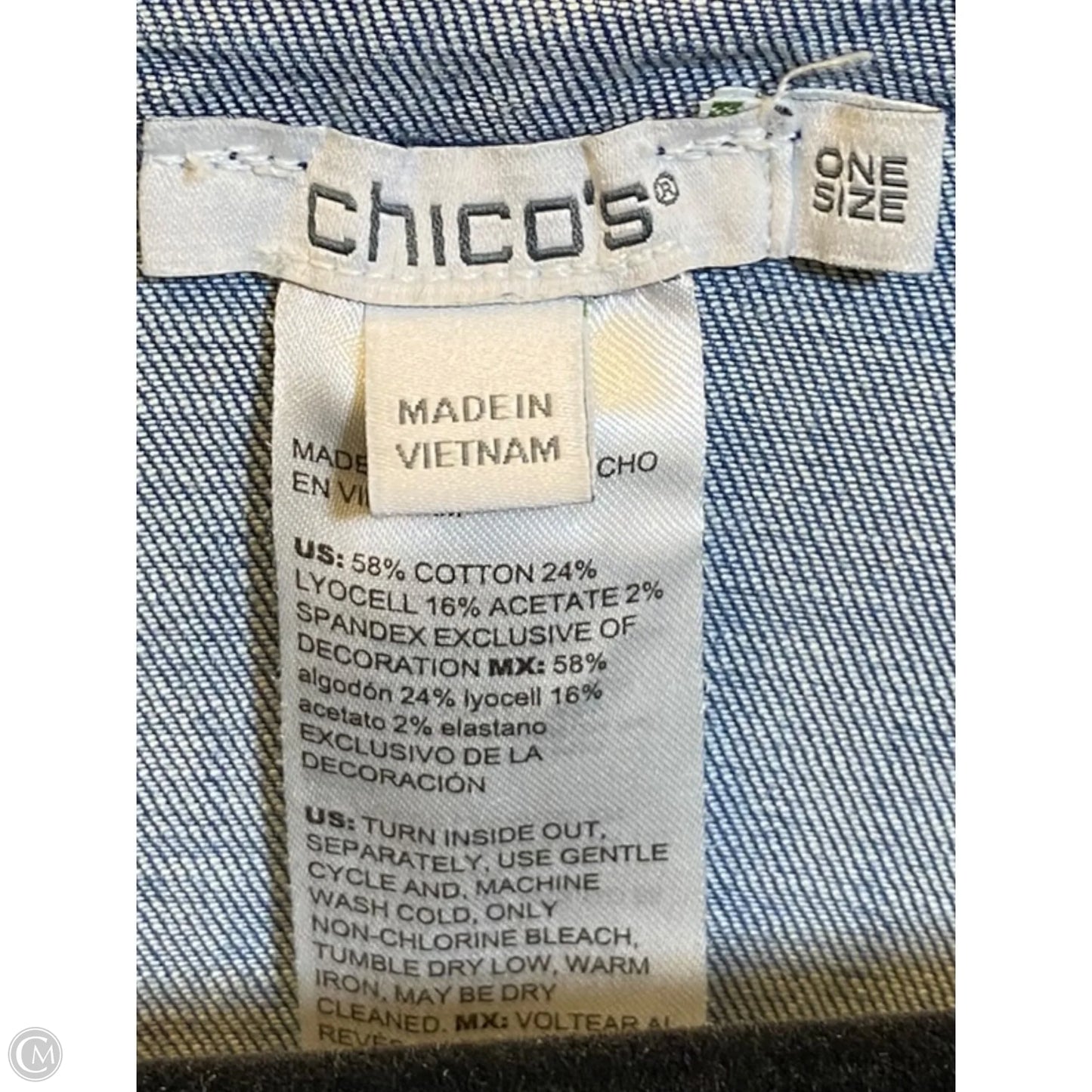 Shawl By Chicos In Blue Denim, Size: Osfm