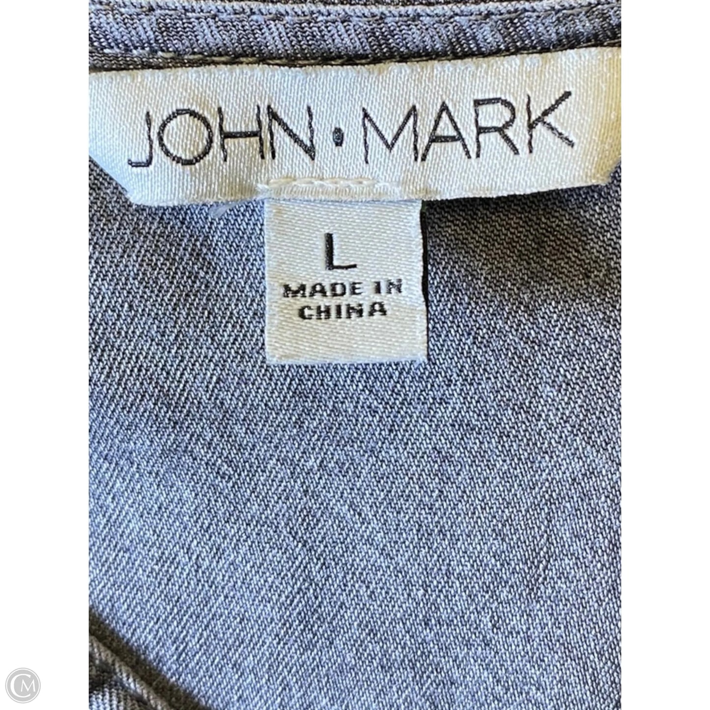 Blouse 3/4 Sleeve By John Mark In Grey, Size: L