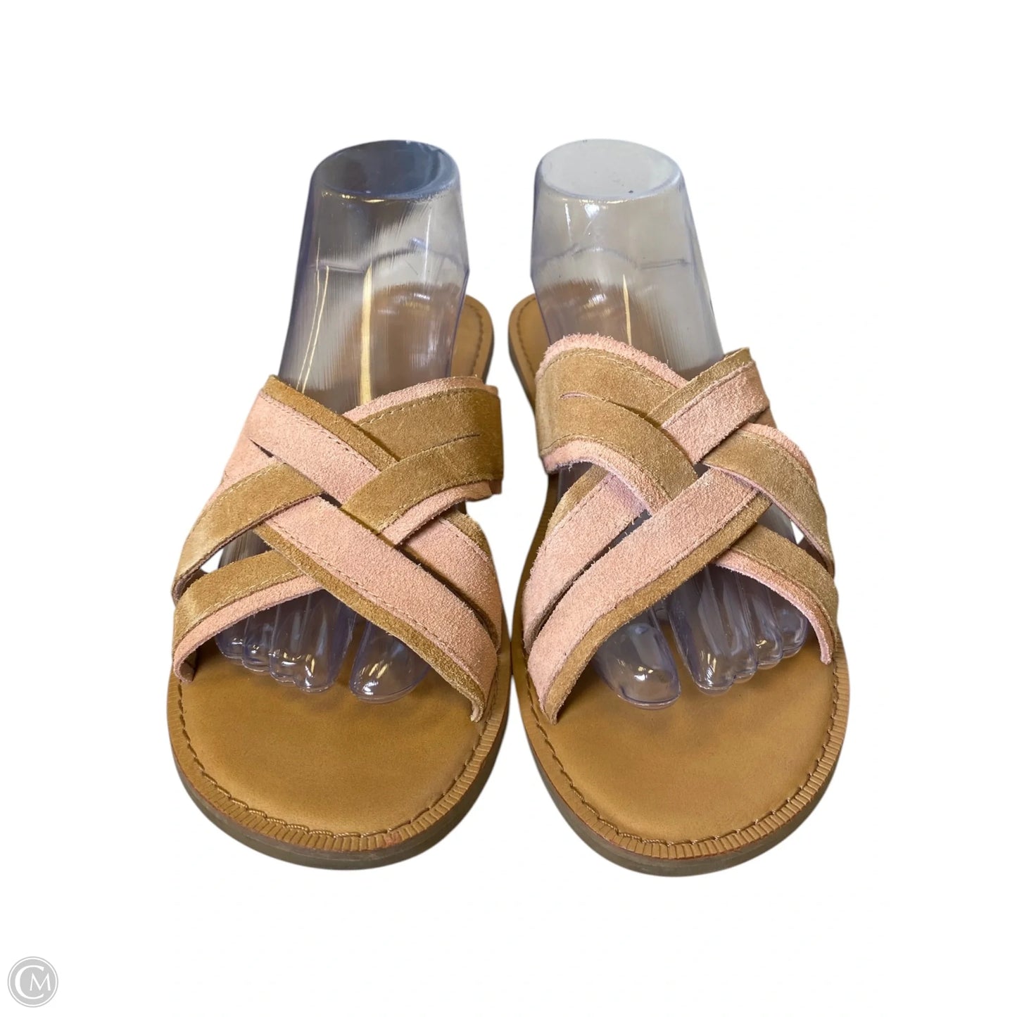 Sandals Flats By Toms In Brown & Pink, Size: 10