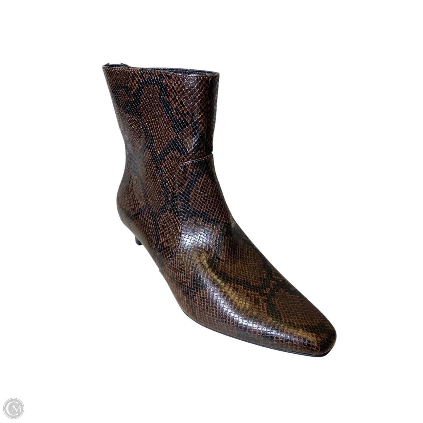 Boots Ankle Heels By Time And Tru In Animal Print, Size: 11