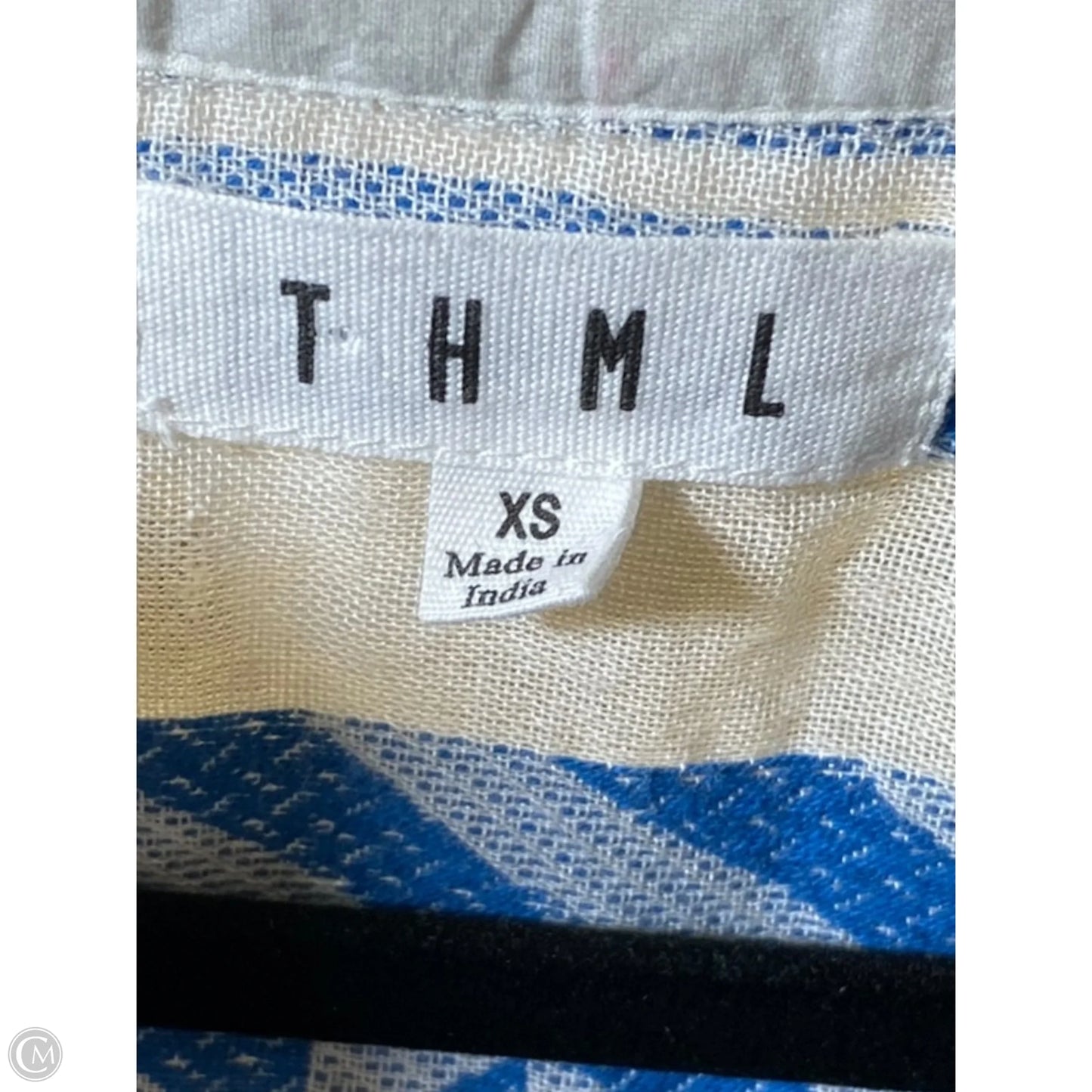 Top Short Sleeve By Thml In Blue & White, Size: Xs