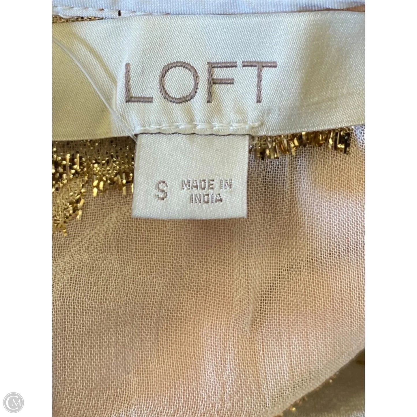 Blouse Long Sleeve By Loft In Gold, Size: S