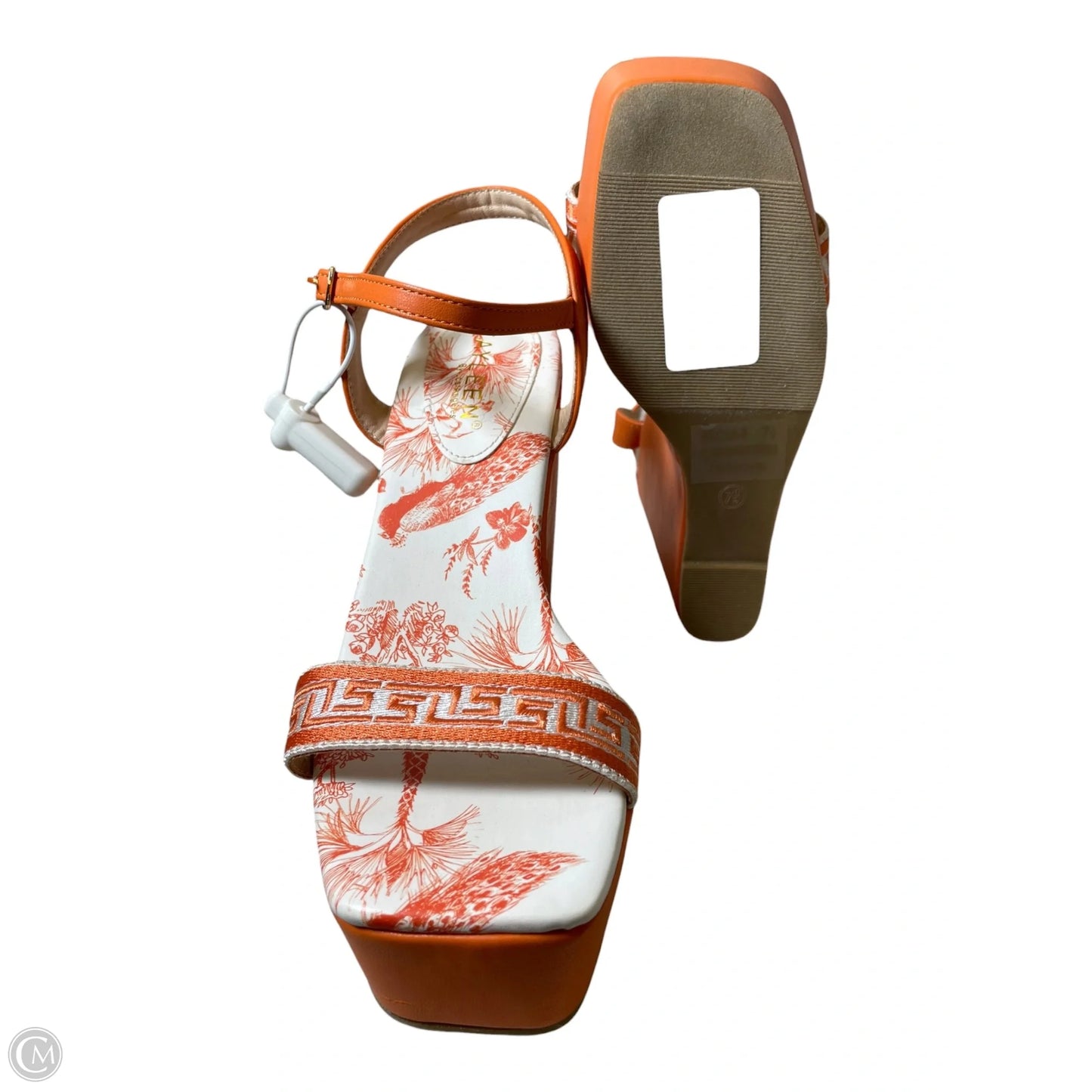 Shoes Heels Wedge By Clothes Mentor In Orange, Size: 7.5