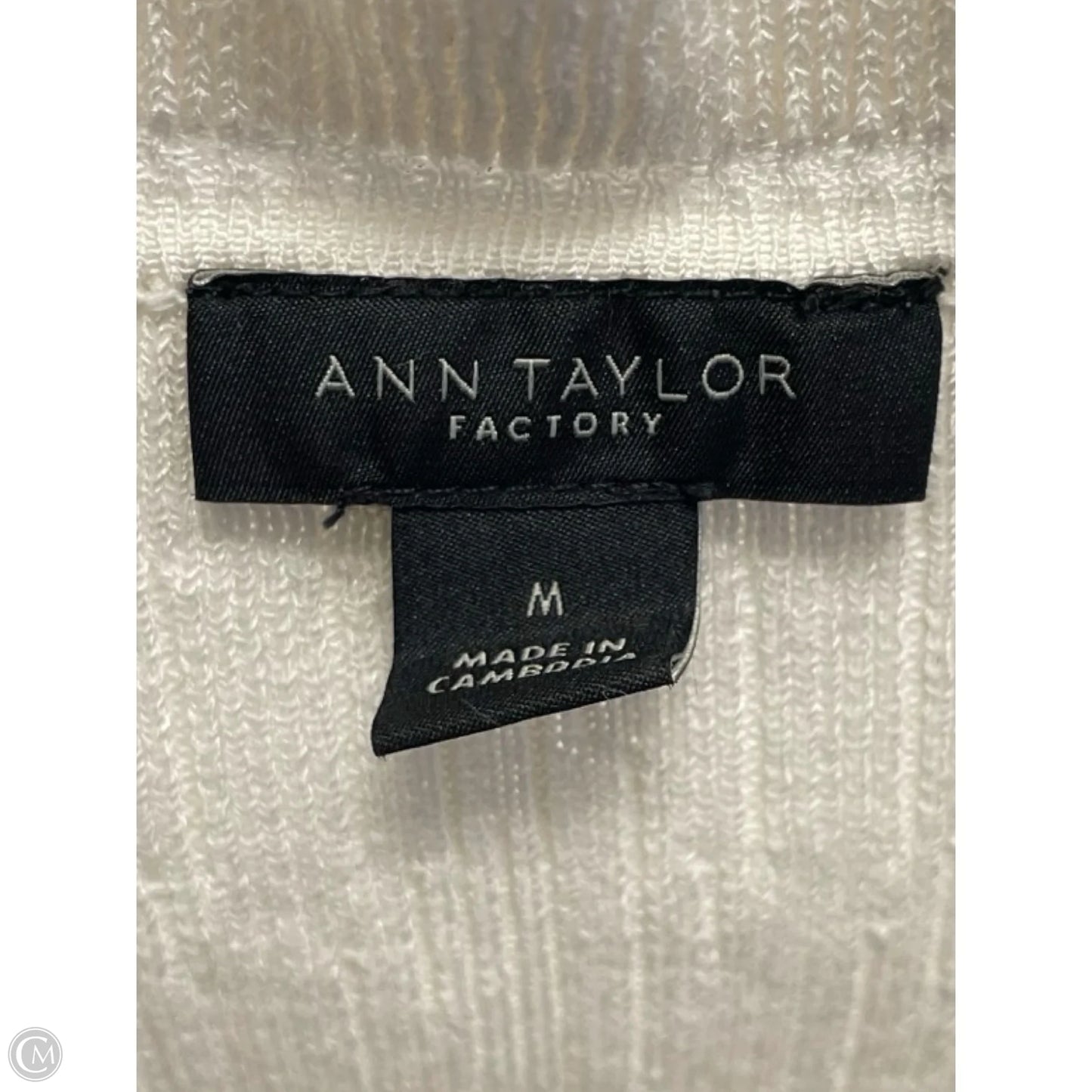 Top Sleeveless By Ann Taylor In White, Size: M