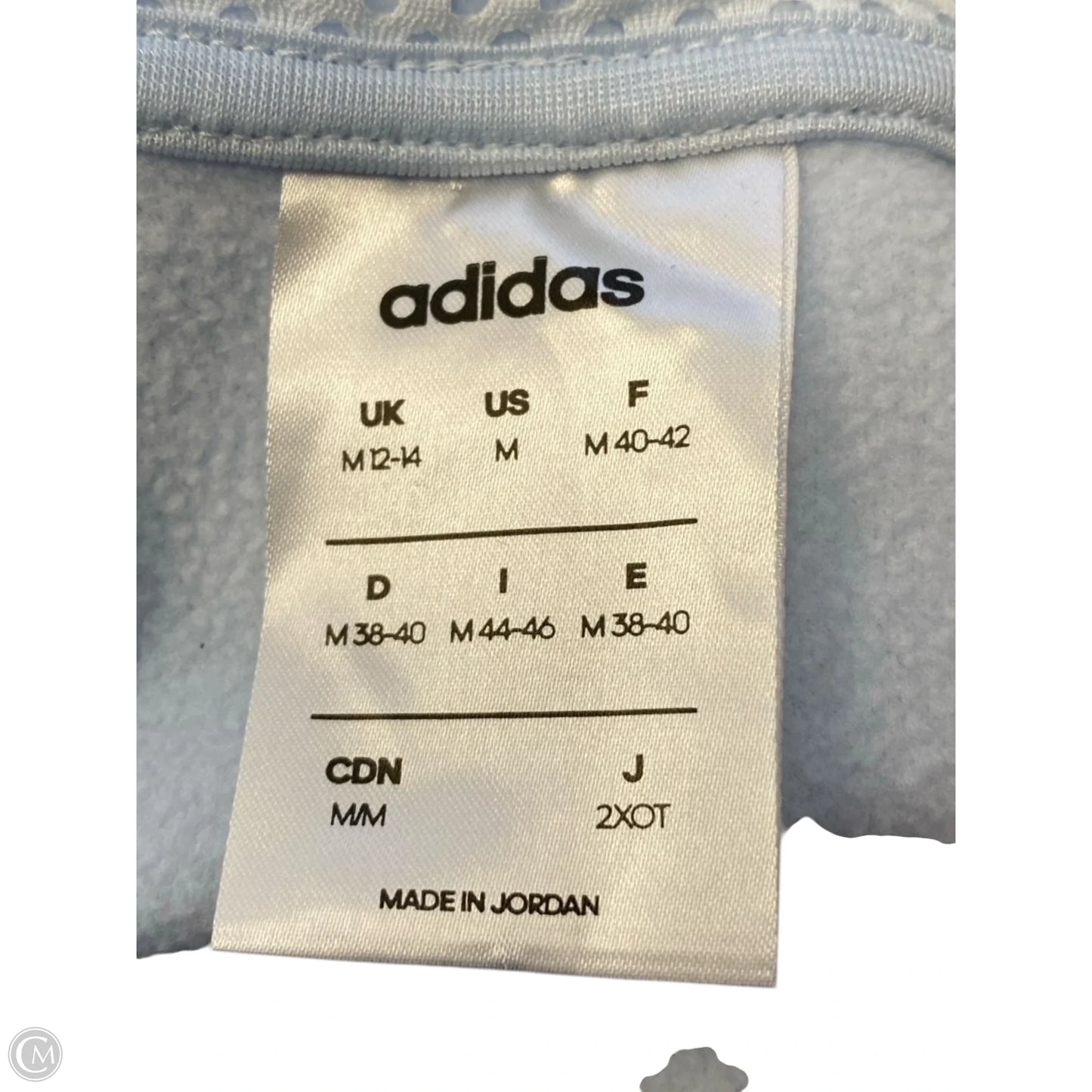 Athletic Sweatshirt Hoodie By Adidas In Blue, Size: M