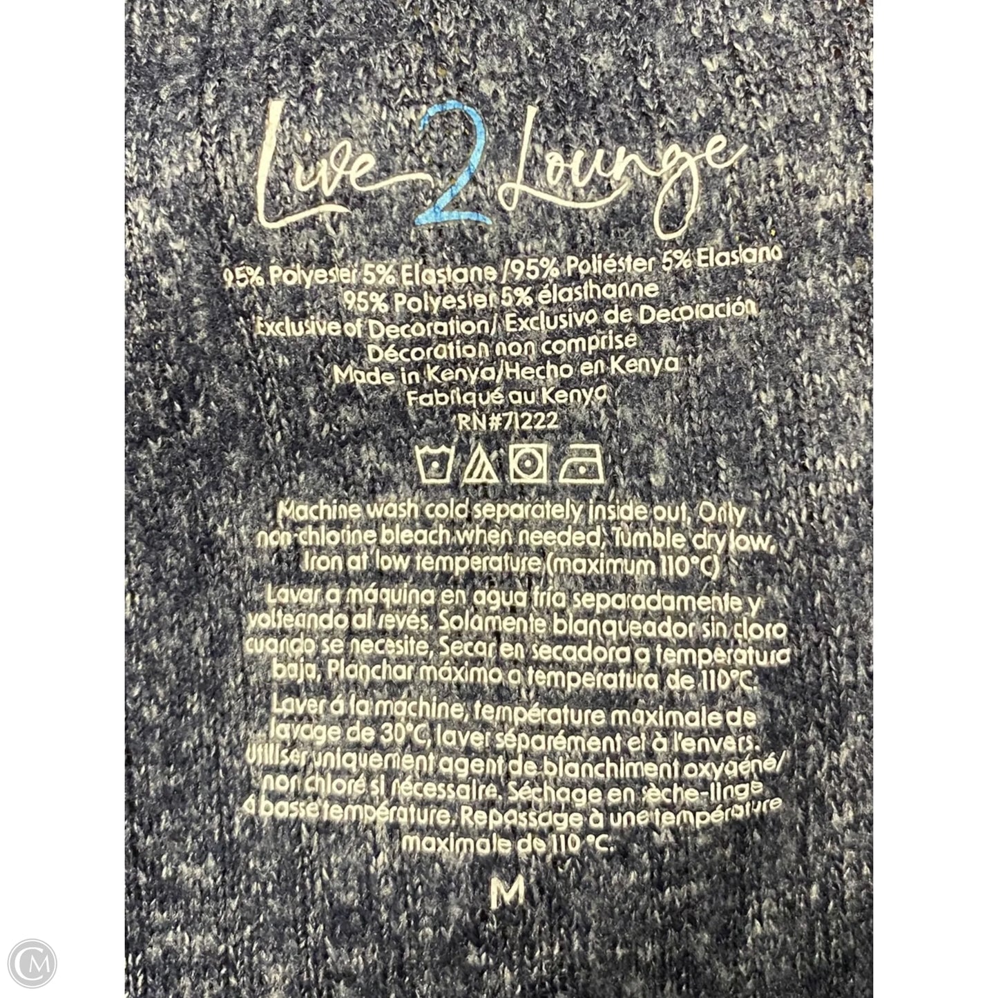 Top 2pc Long Sleeve By Clothes Mentor In Navy, Size: M