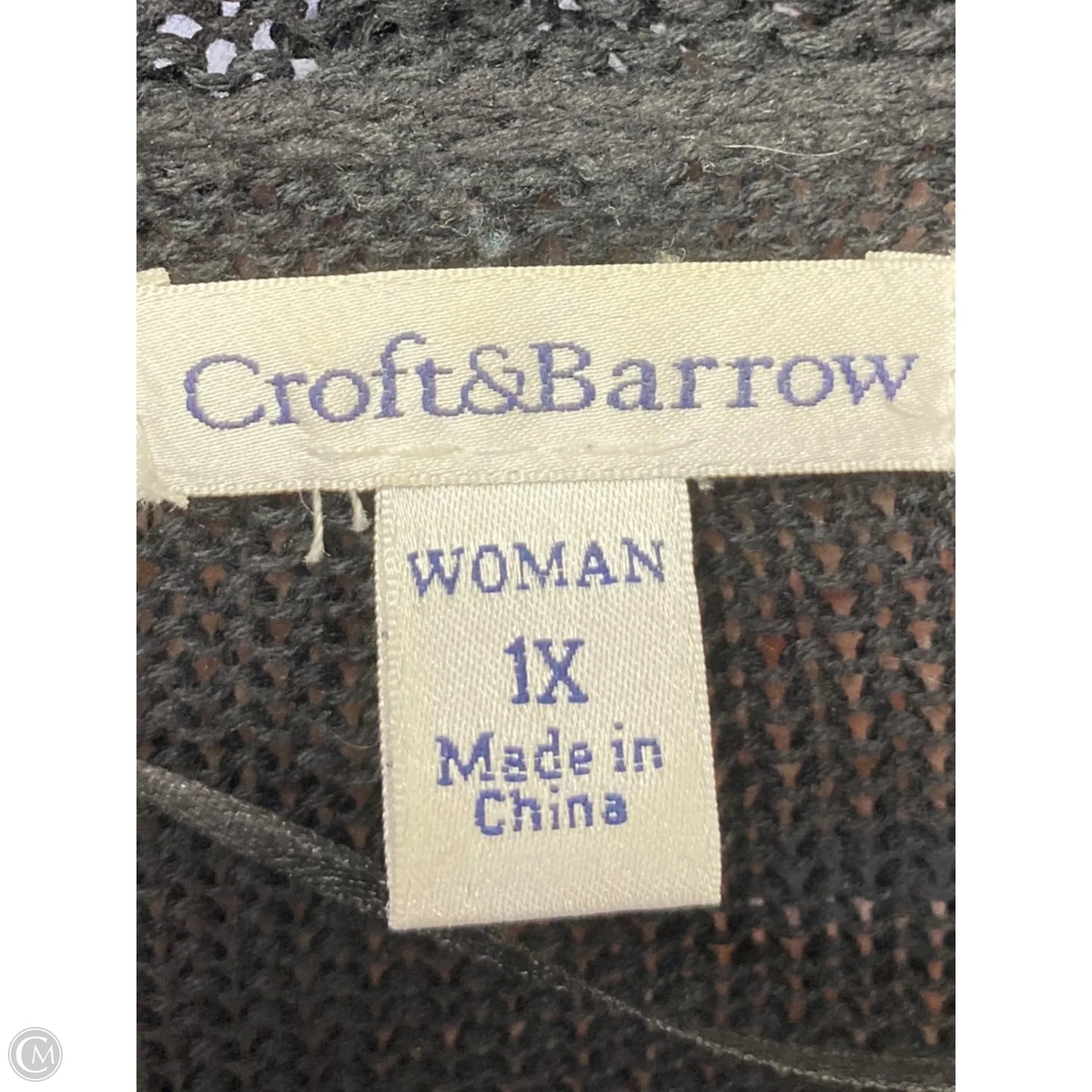Sweater Cardigan By Croft And Barrow In Black, Size: 1x