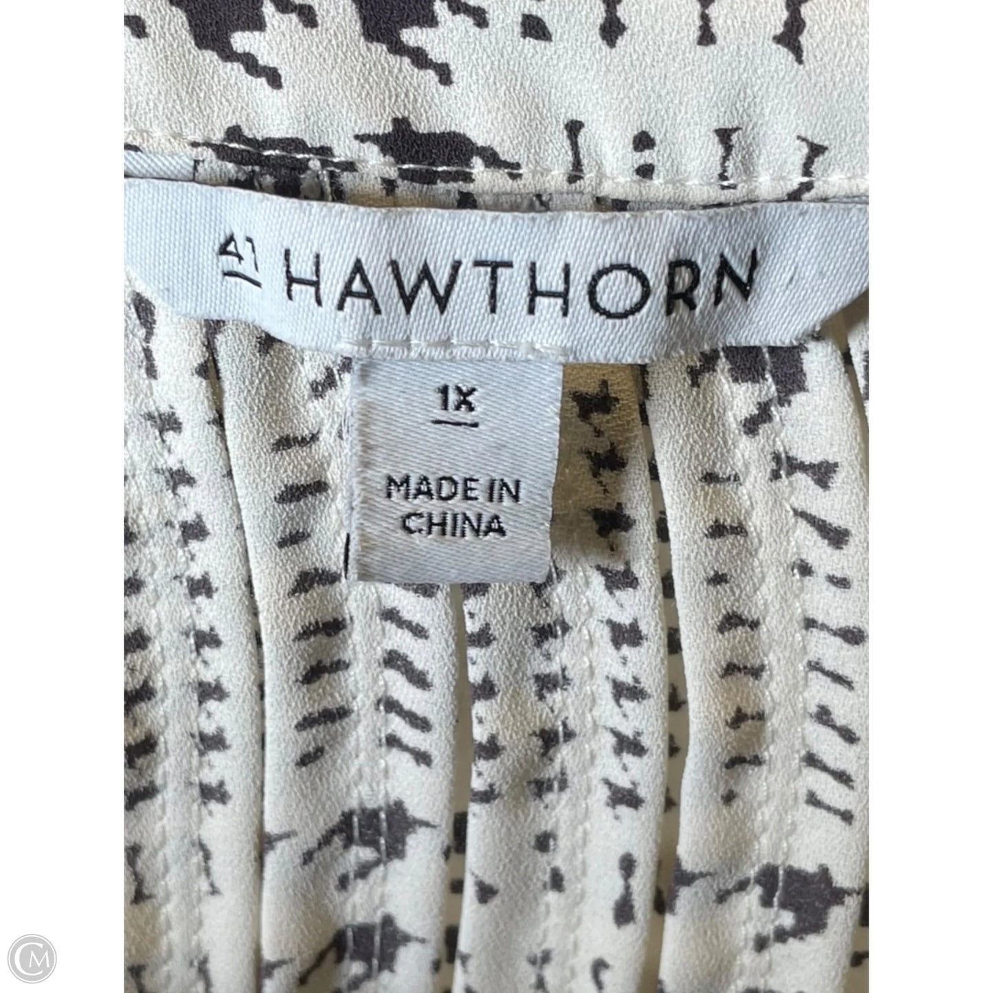 Top 3/4 Sleeve By 41 Hawthorn In Brown & Cream, Size: 1x